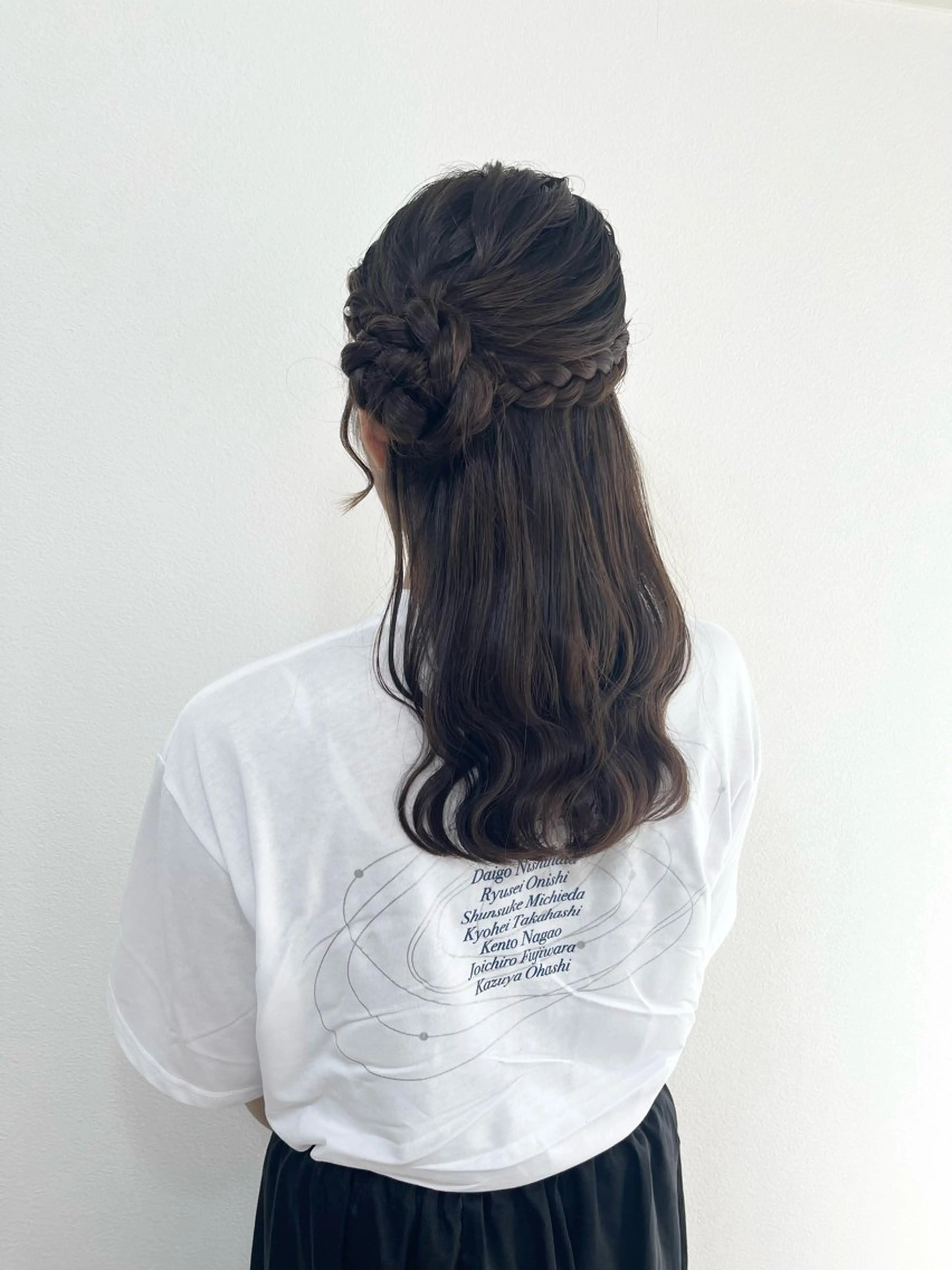 セミロング ヘアアレンジ ハーフアップ ヘアセット ヘアセットサロン /上坪愛美のヘアスタイル