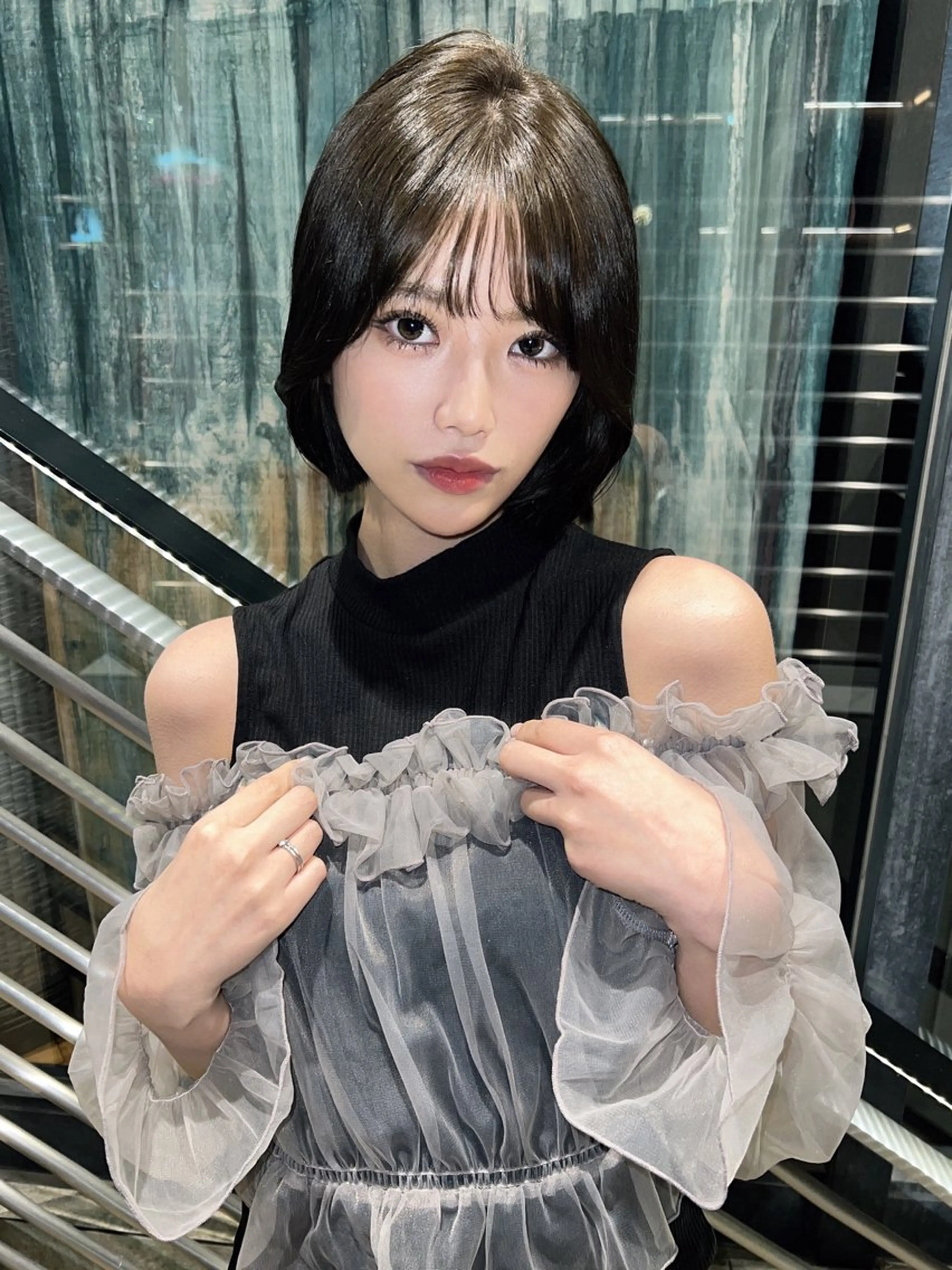 ショート カラー 透明感カラー グレージュ オリーブグレージュ オリーブグレー くびれヘア Pocket仙台 💚モエリのヘアスタイル