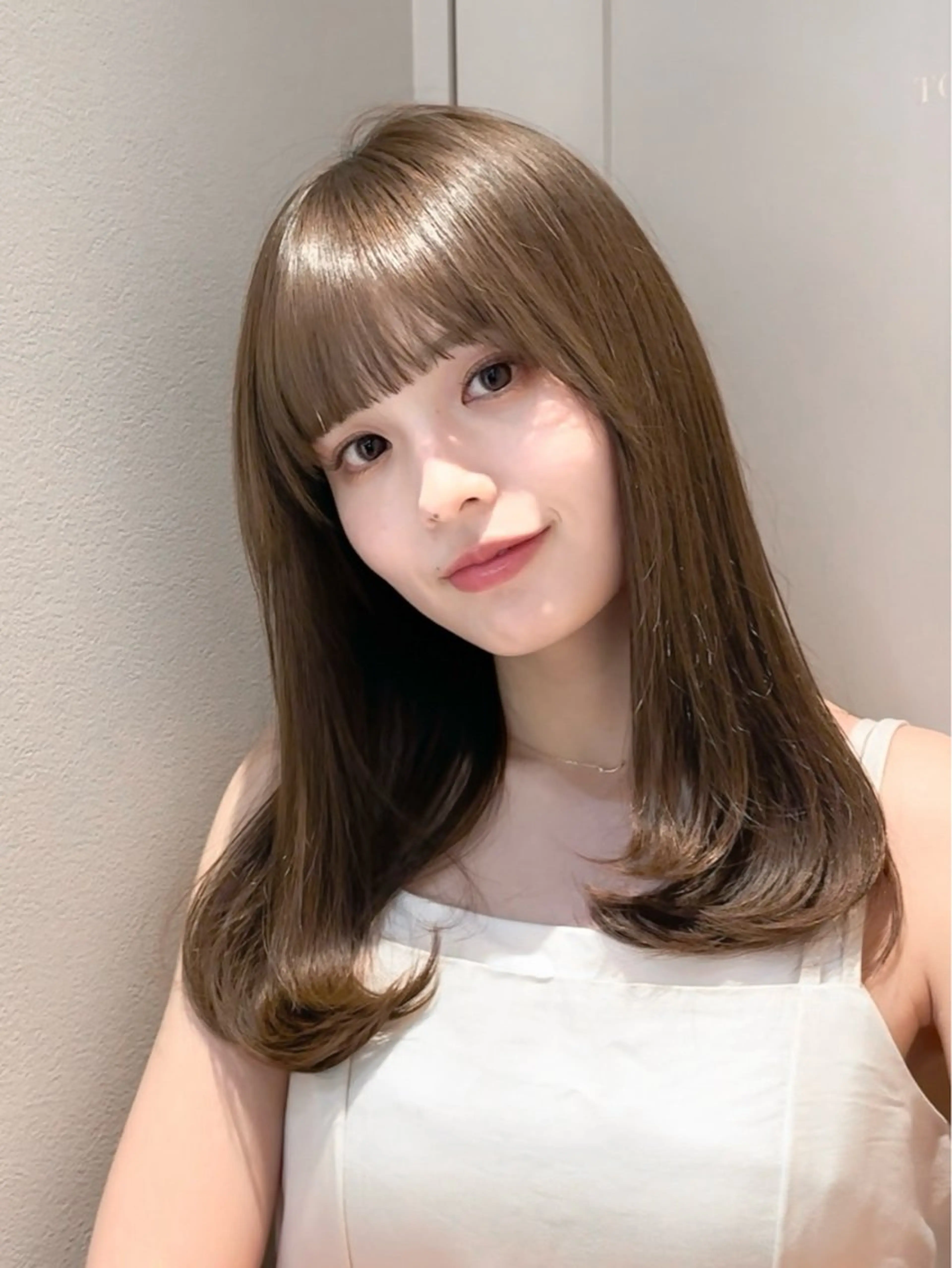 セミロング ヘアカラー トリートメント 縮毛矯正/韓国ヘア /レイヤー🎀ミズキのヘアスタイル