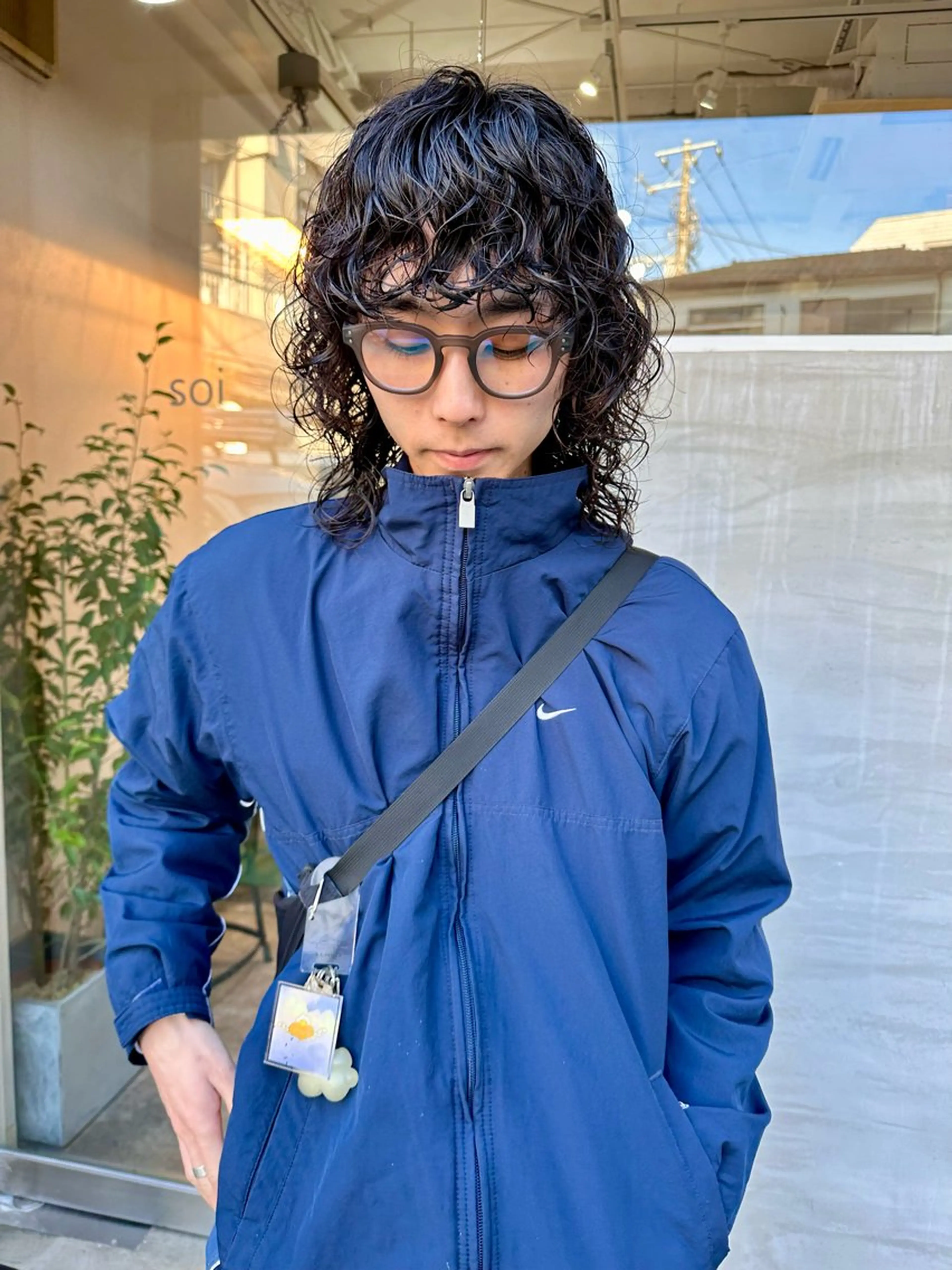 ショート メンズ メンズパーマ メンズウルフカット ウルフカット カット パーマ トリートメント パーマ/透明感カラー /ボブ/吉田一生のヘアスタイル