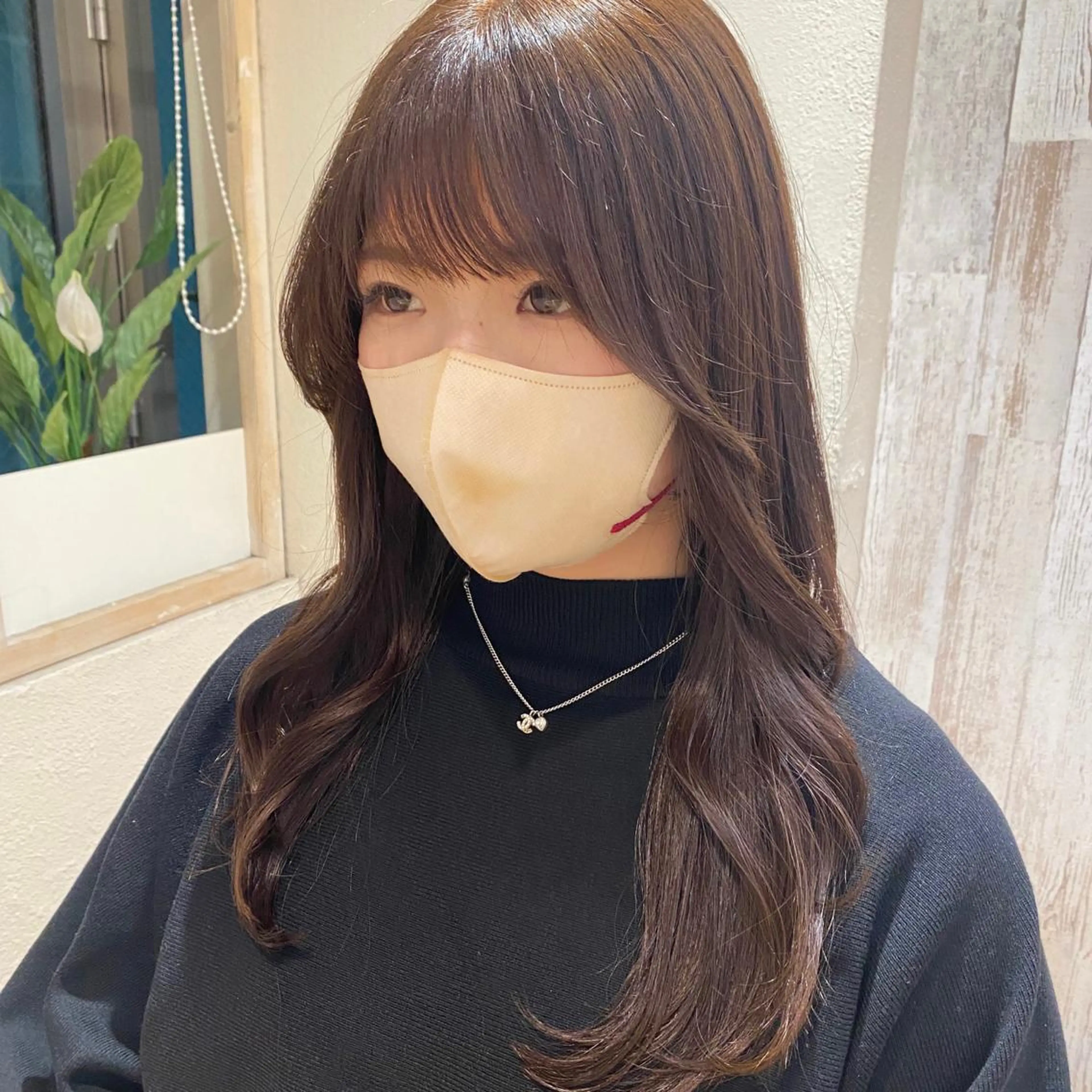 ロング カラー ロングレイヤー ベージュカラー ショコラベージュ 顔周りカット レイヤーカット 顔周り/くびれヘア 韓国ヘア💕風間るなのヘアスタイル