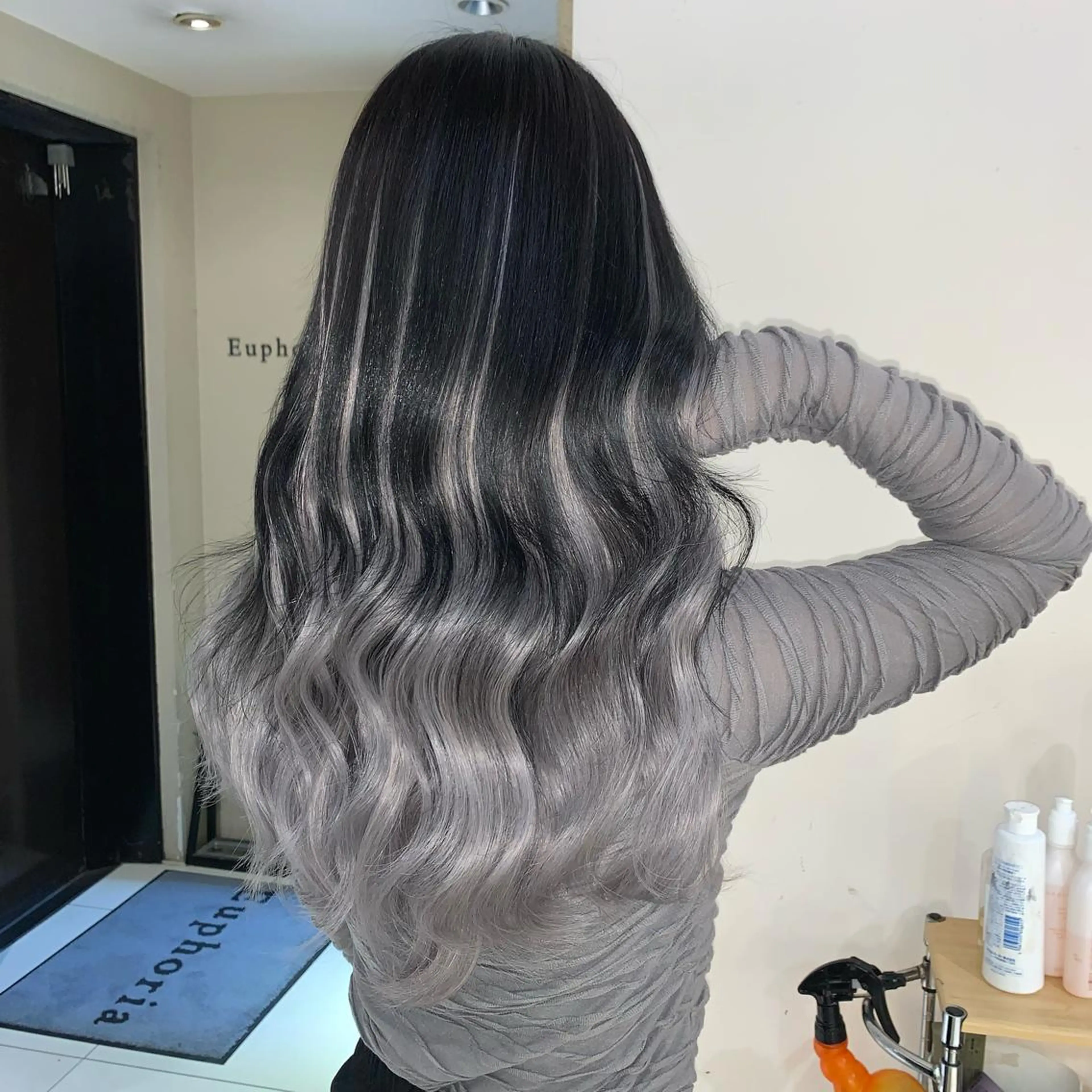 ロング ヘアアレンジ シールエクステ エクステ 学生 カット エクステ 新宿♥ハッシュカット 暖色カラー♥Unaのヘアスタイル