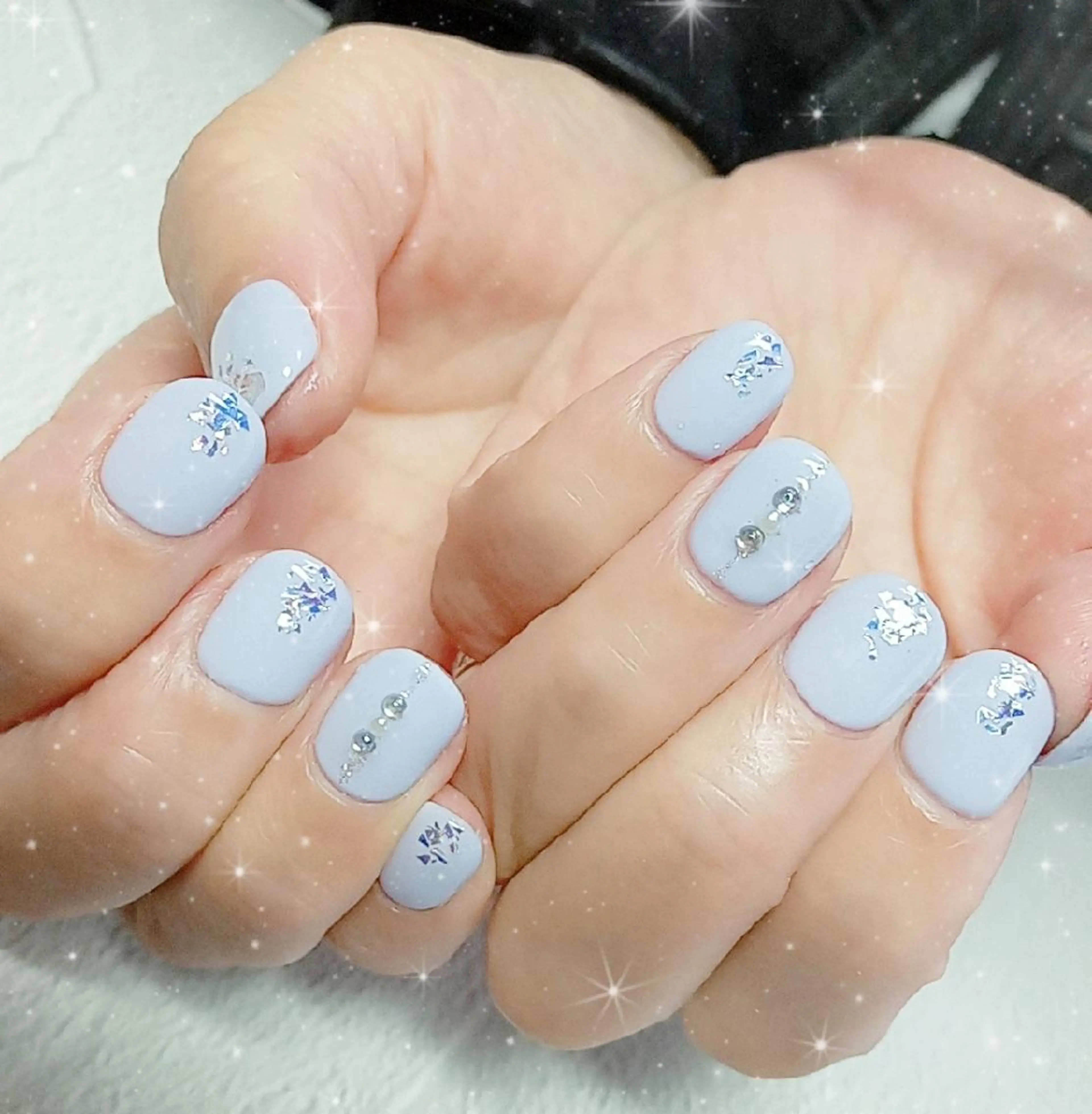 ネイル アートネイル フレンチネイル ホログラムネイル キラキラネイル 韓国ネイル flure de neige yukiのネイルデザイン