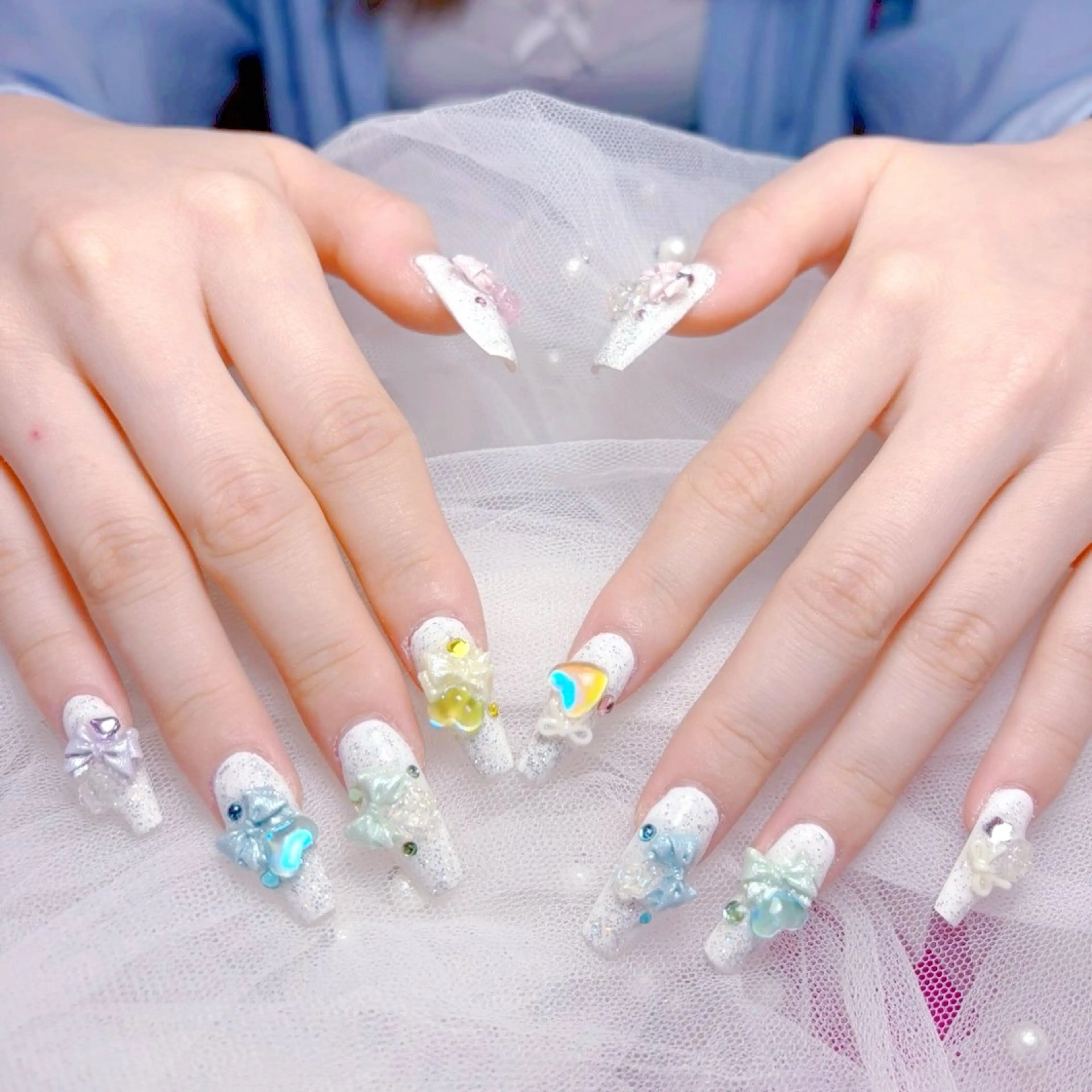 長さだし10本パーツ付け放題　持ち込みデザインの写真