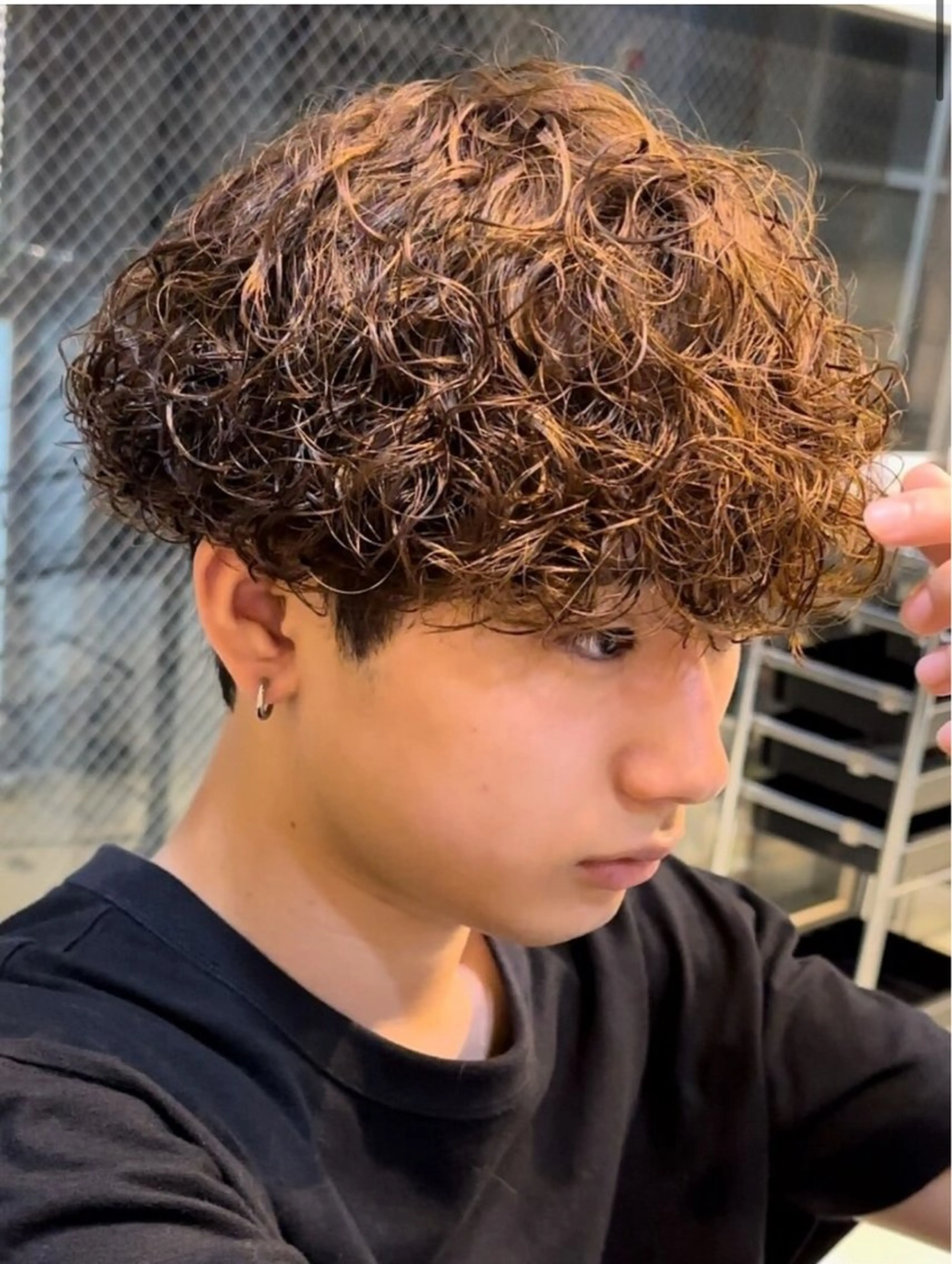 パーマ メンズ カット パーマ 湯浅禅也/プードル /波巻きパーマ/栄のヘアスタイル