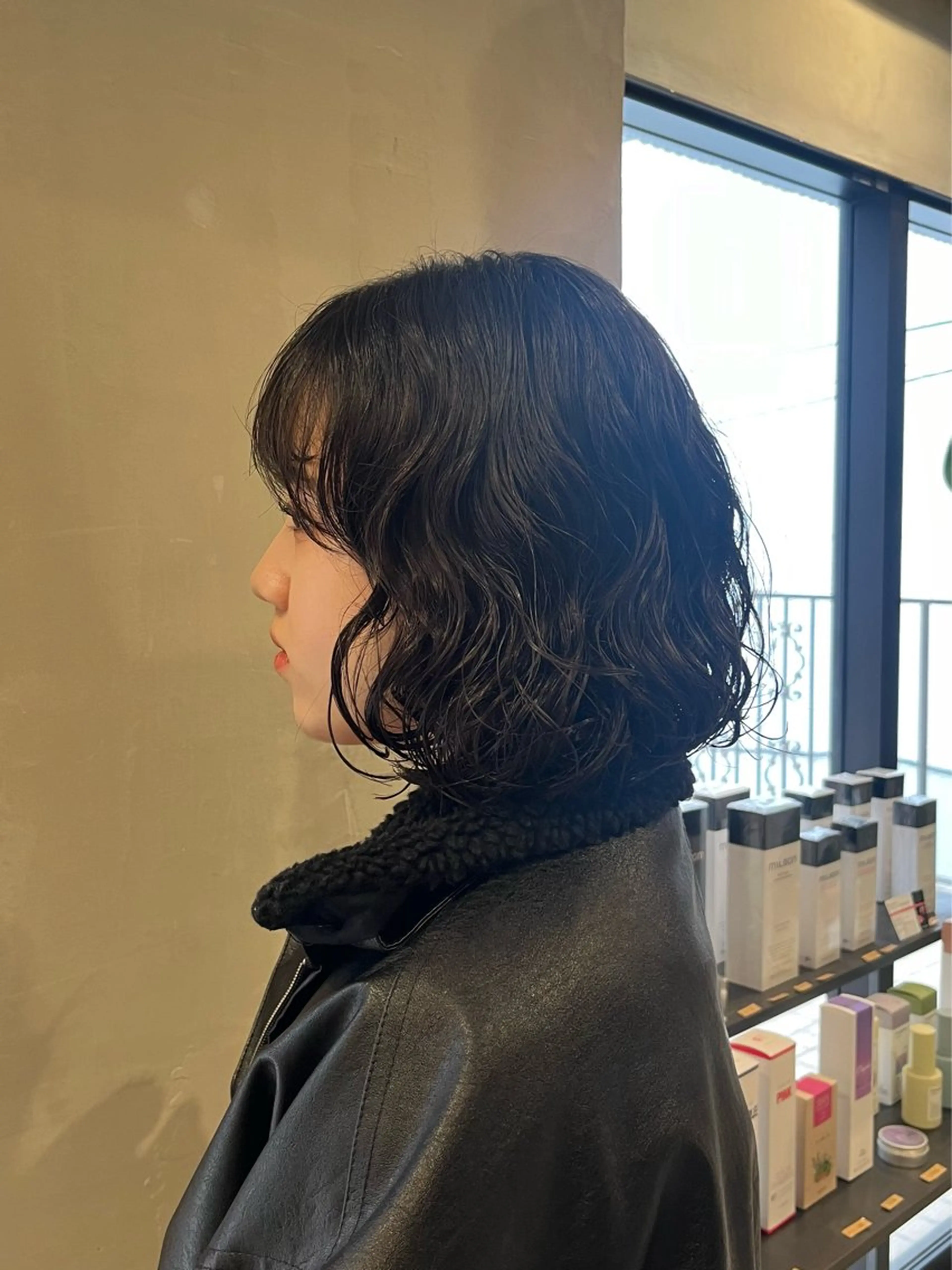 ミディアム パーマ みわ/博多 ブリーチ/メンズヘアのヘアスタイル