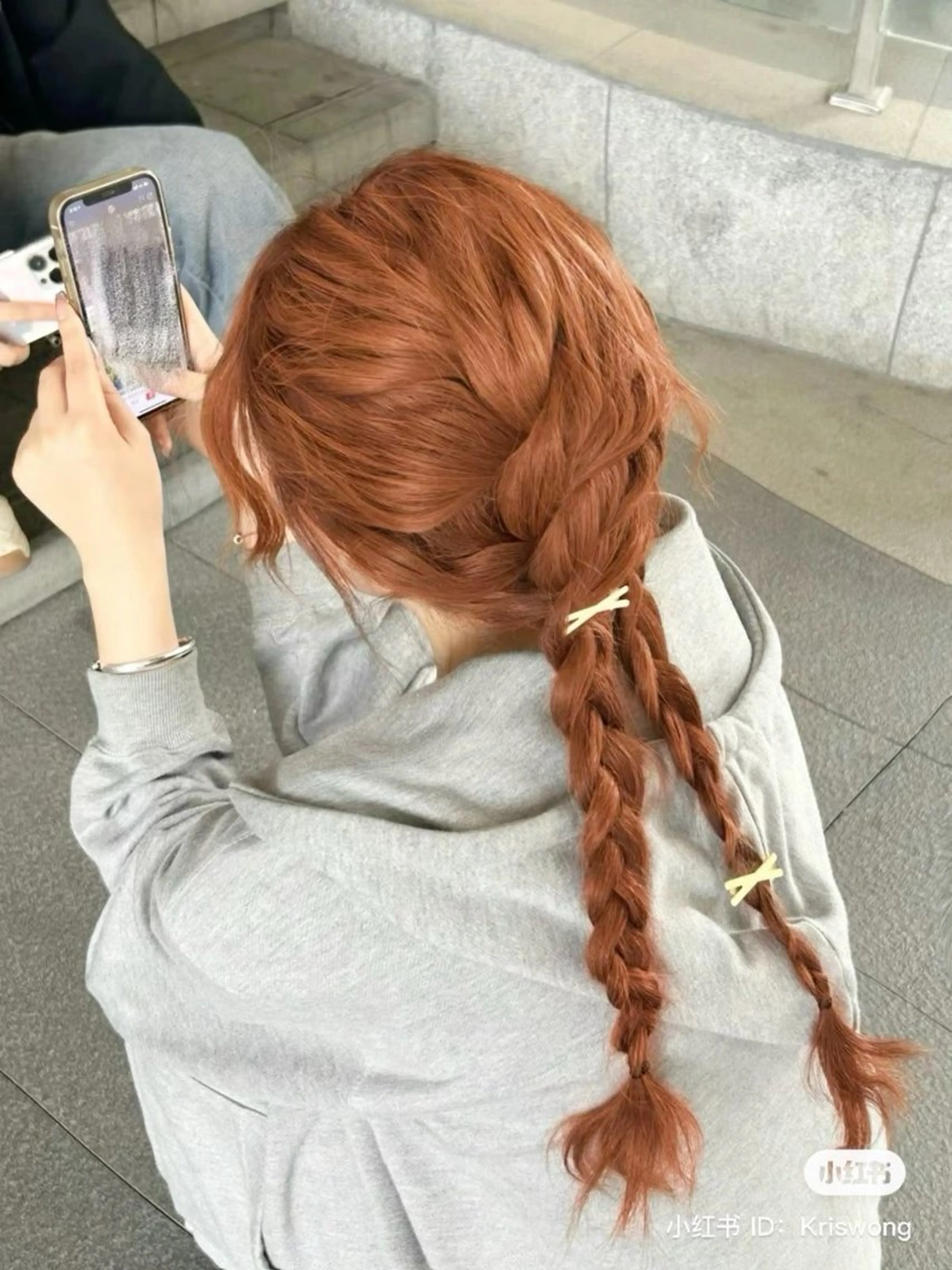 カラー ベージュカラー ブリーチ オレンジ オレンジベージュ ヘアカラー rinka/暖色 ボブカットモデルのヘアスタイル