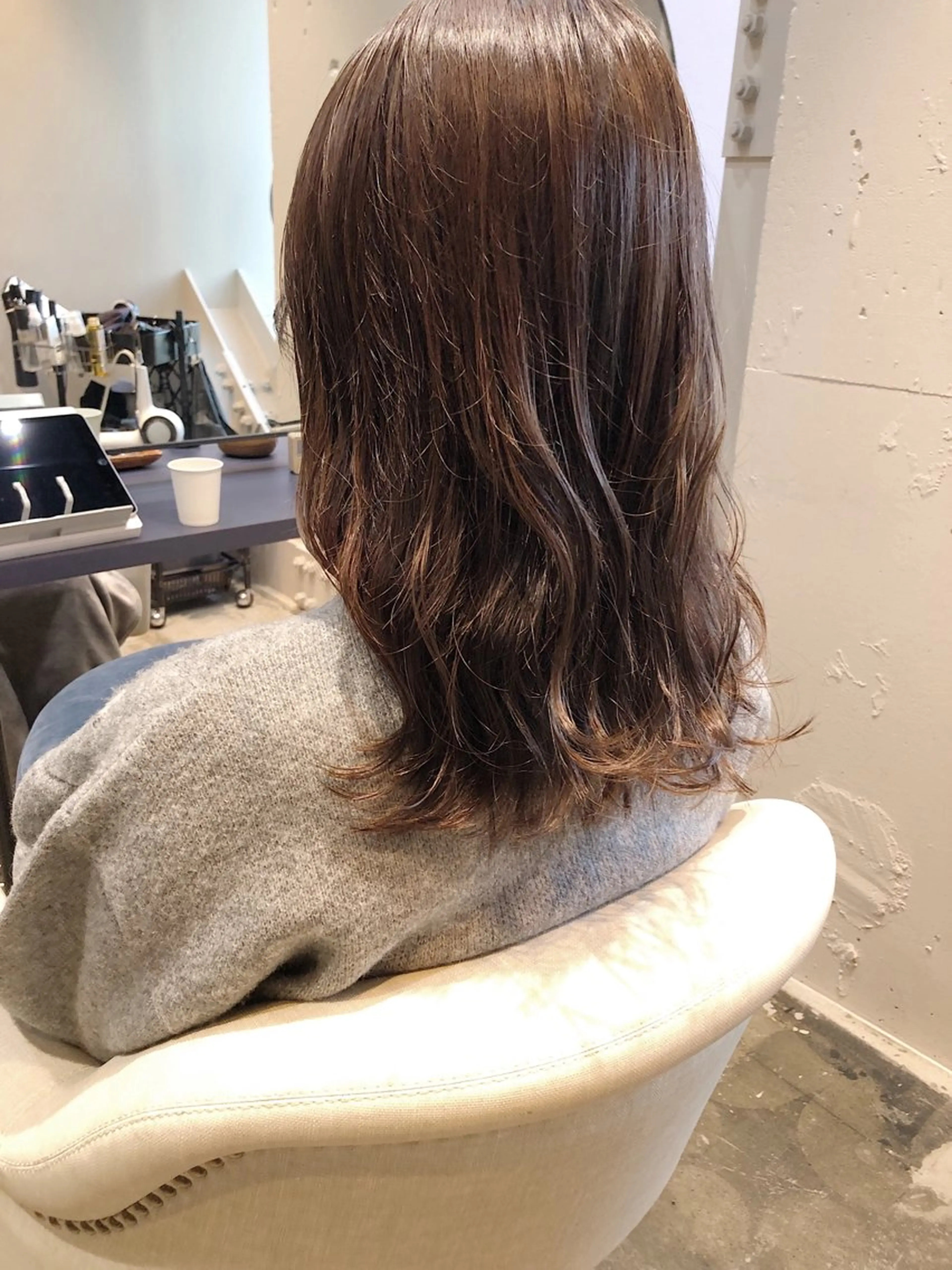 セミロング レイヤーカット カット ヘアカラー 所渉/韓国レイヤー /ウルフカットのヘアスタイル