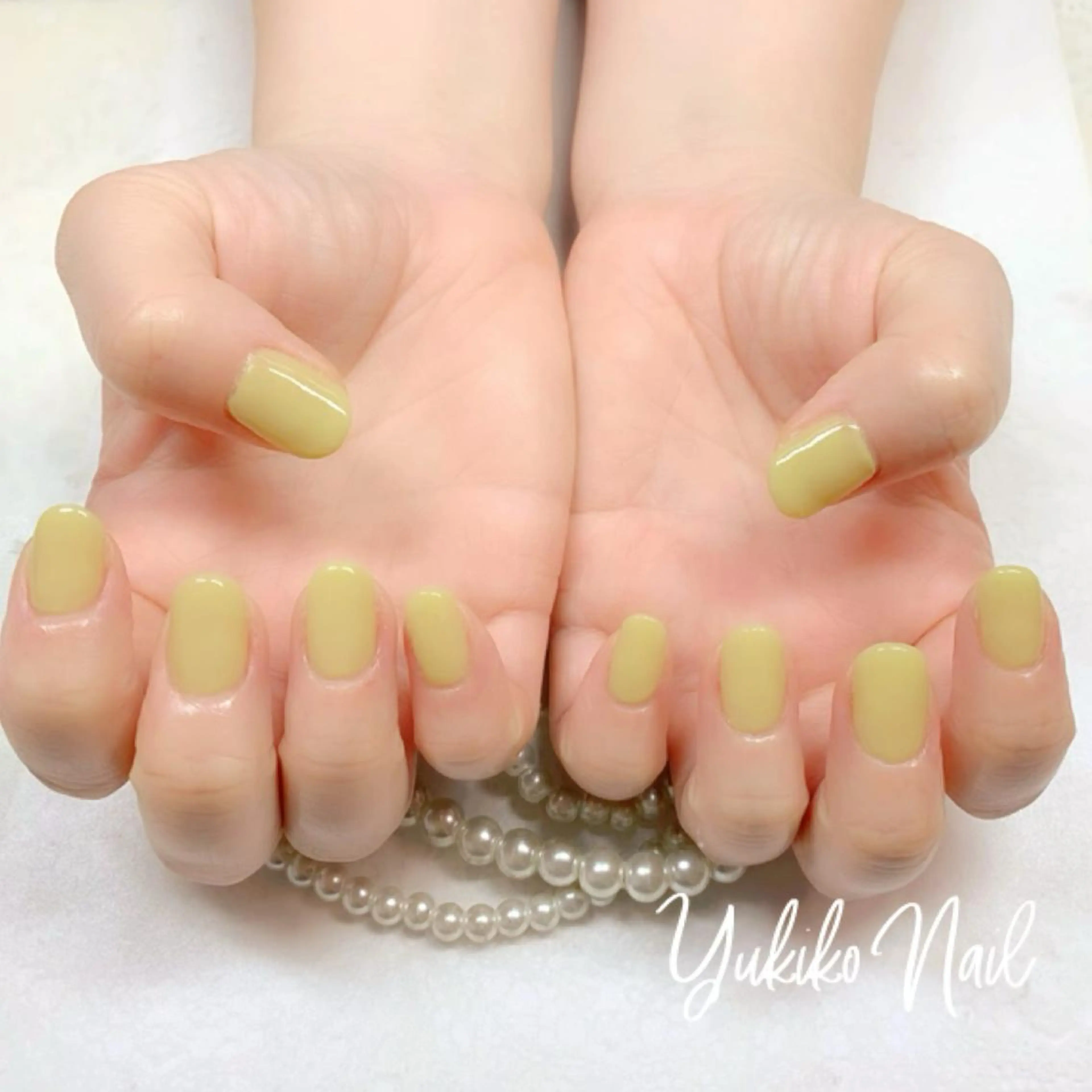 ネイル ワンカラーネイル ピスタチオネイル ハンドネイル ユキコ ネイルのネイルデザイン