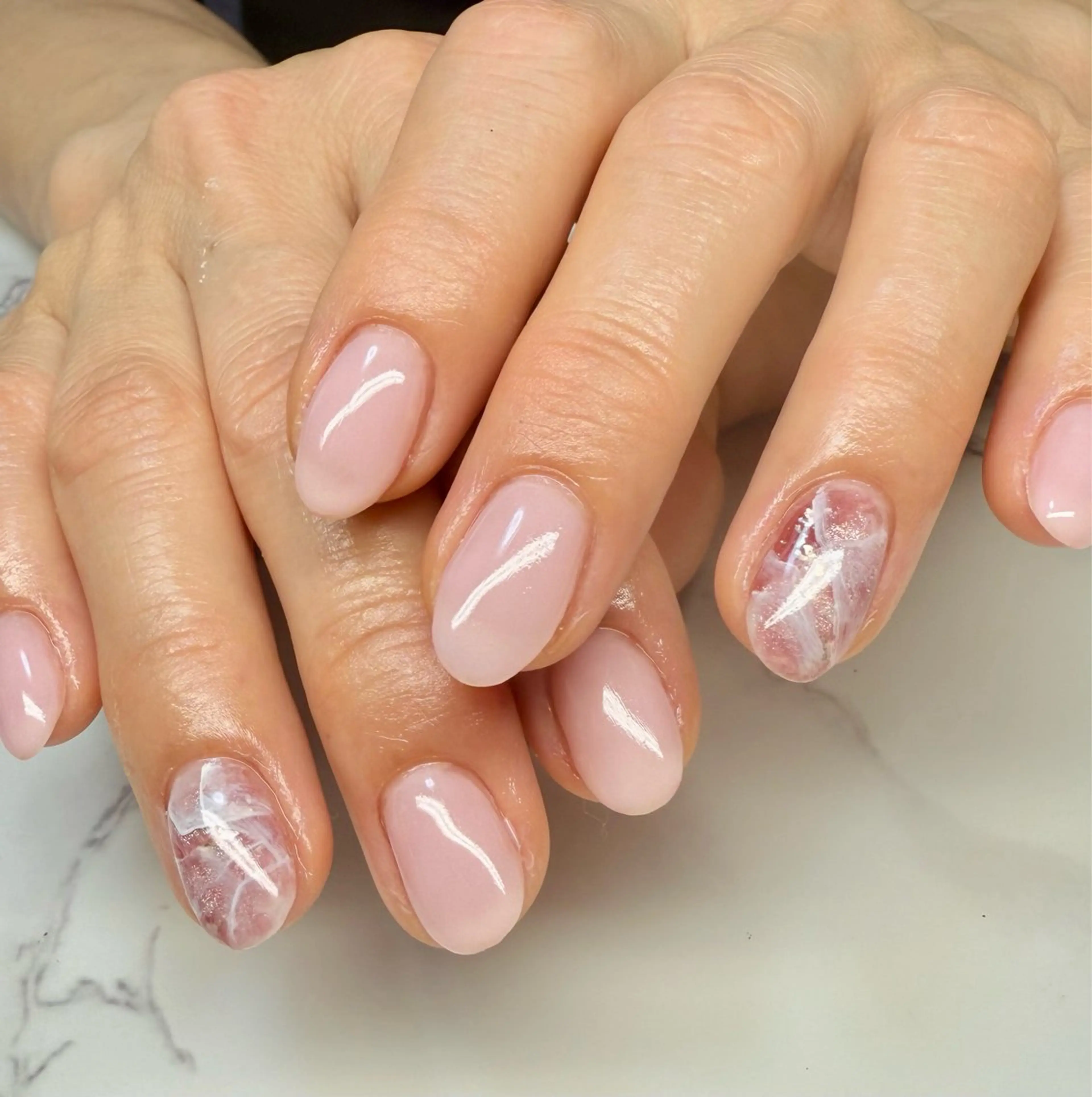 ネイル アートネイル チークネイル フレンチネイル 氷ネイル・うるうるネイル キラキラネイル M.N_ nailのネイルデザイン