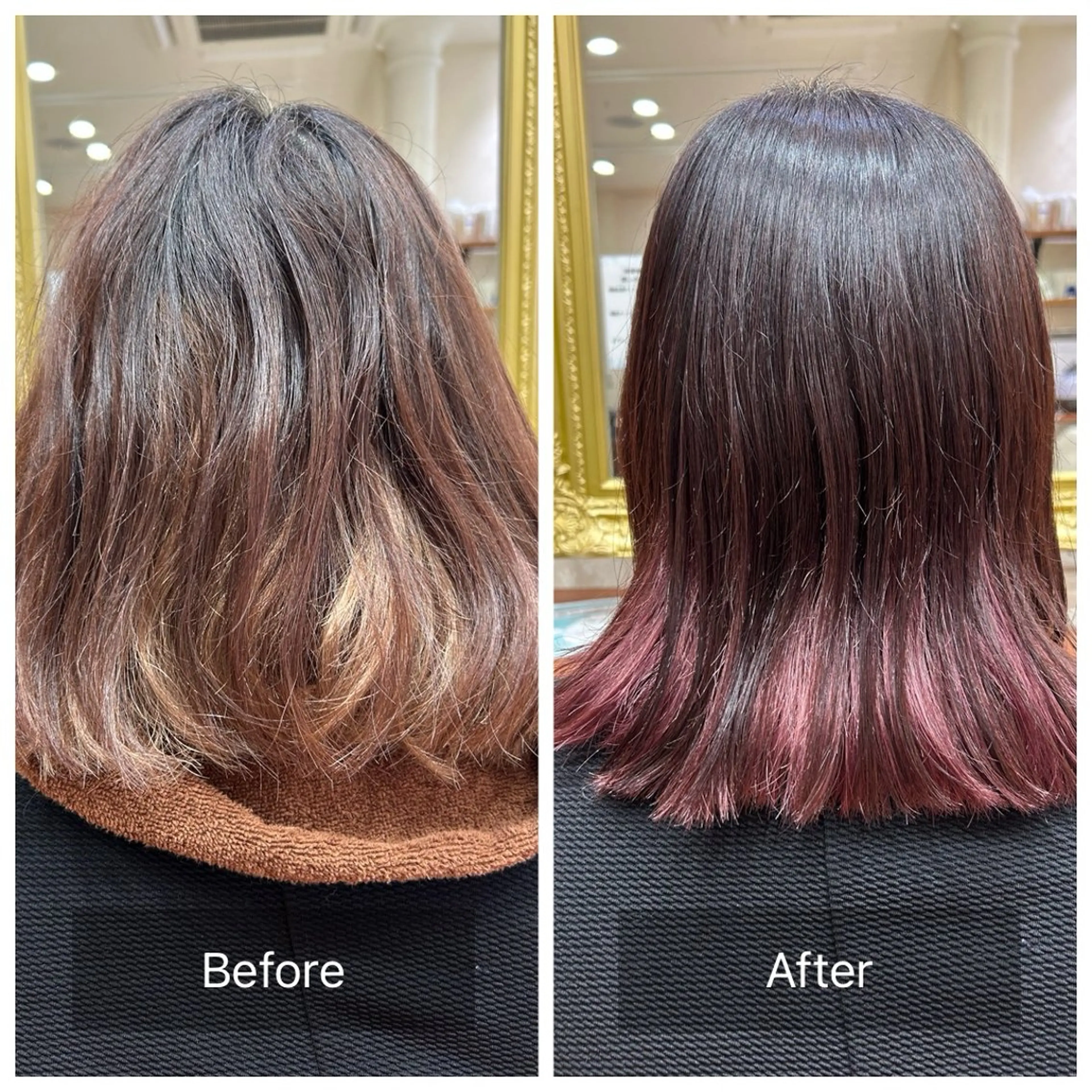 ミディアム カラー インナーカラー 白幡 彩香のヘアスタイル