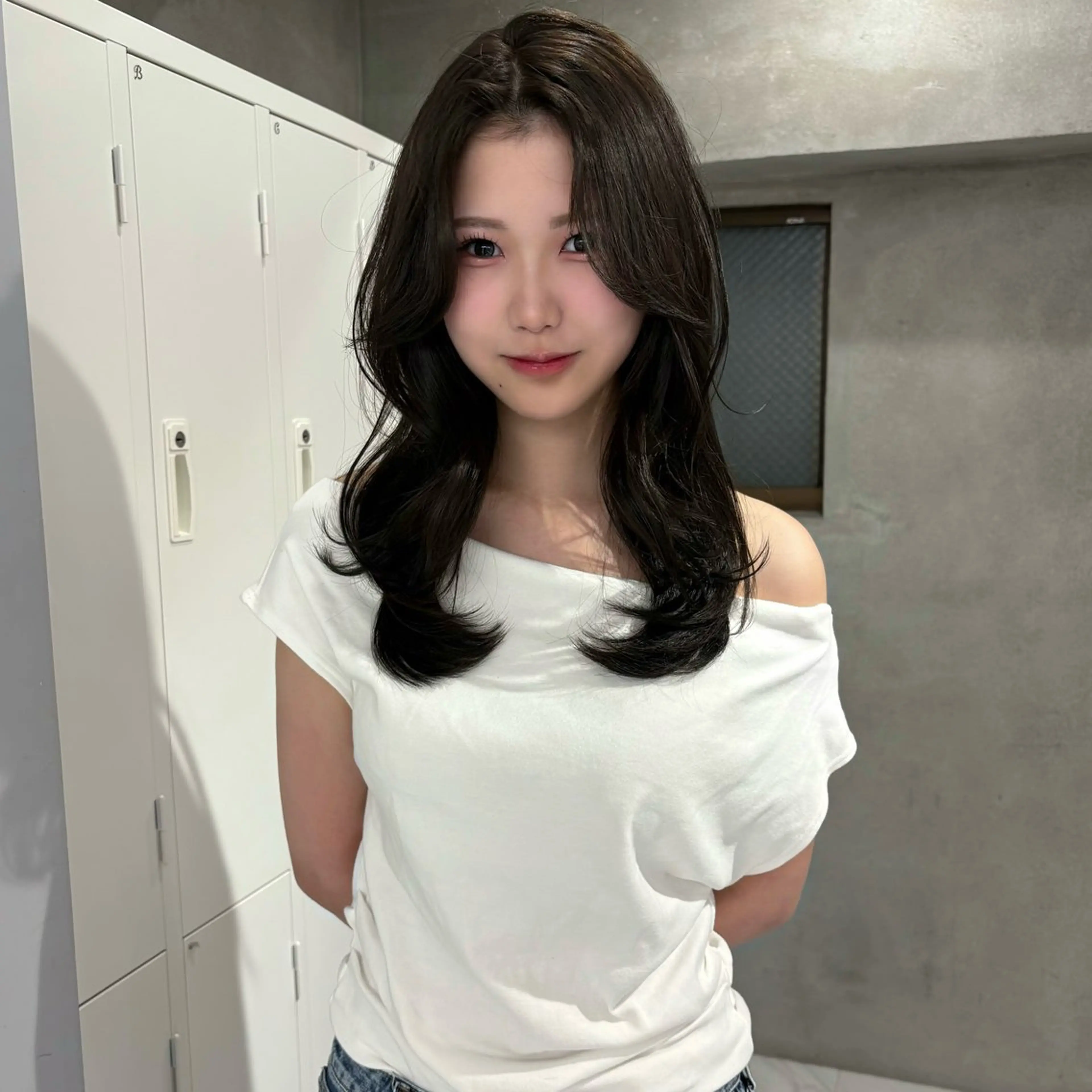 セミロング 顔周りカット レイヤーカット カット ヘアカラー riko/レイヤー カット/ヘアセットのヘアスタイル