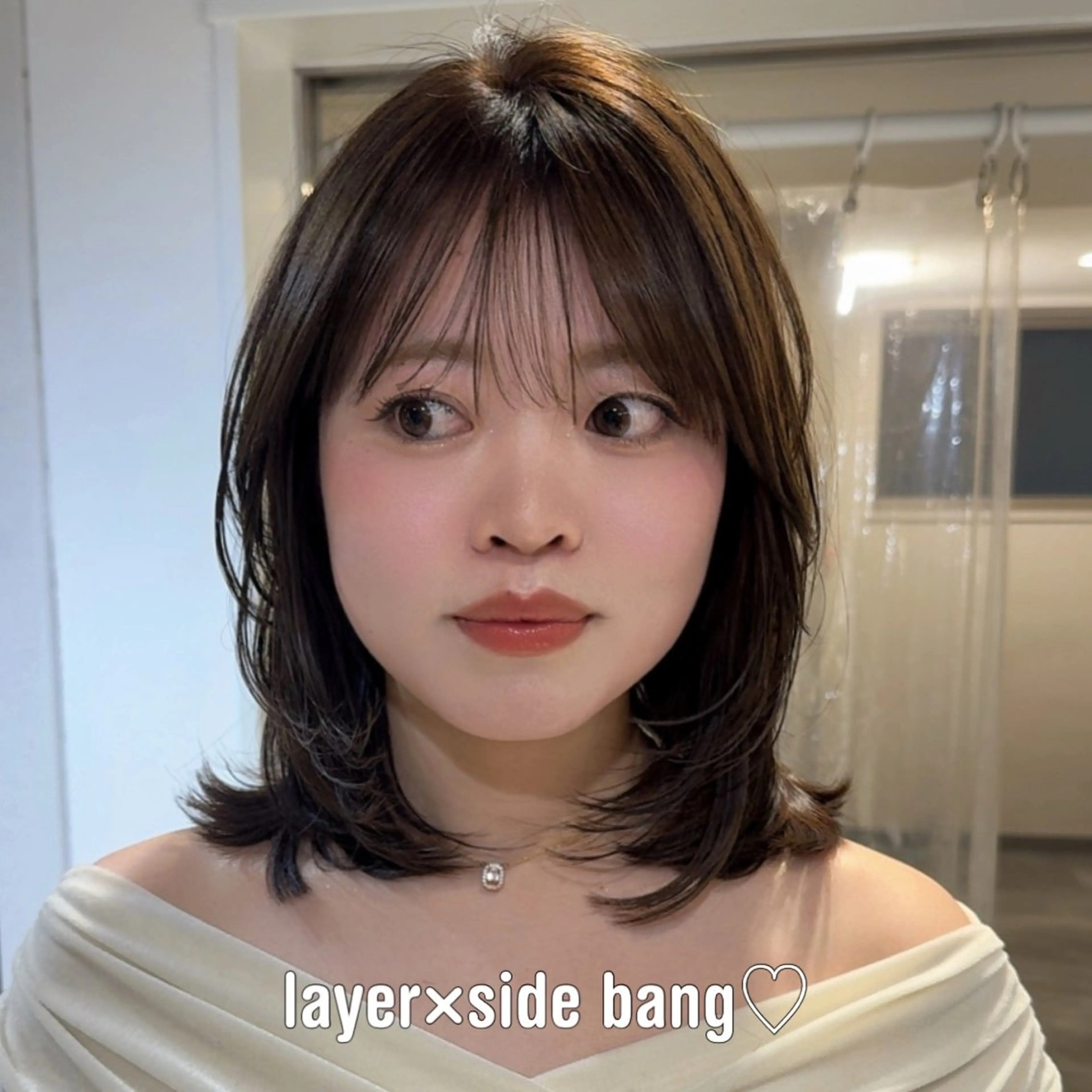 セミロング カット ヘアカラー トリートメント 顔周りcut・ご相談 ＝新宿しずく🇰🇷のヘアスタイル