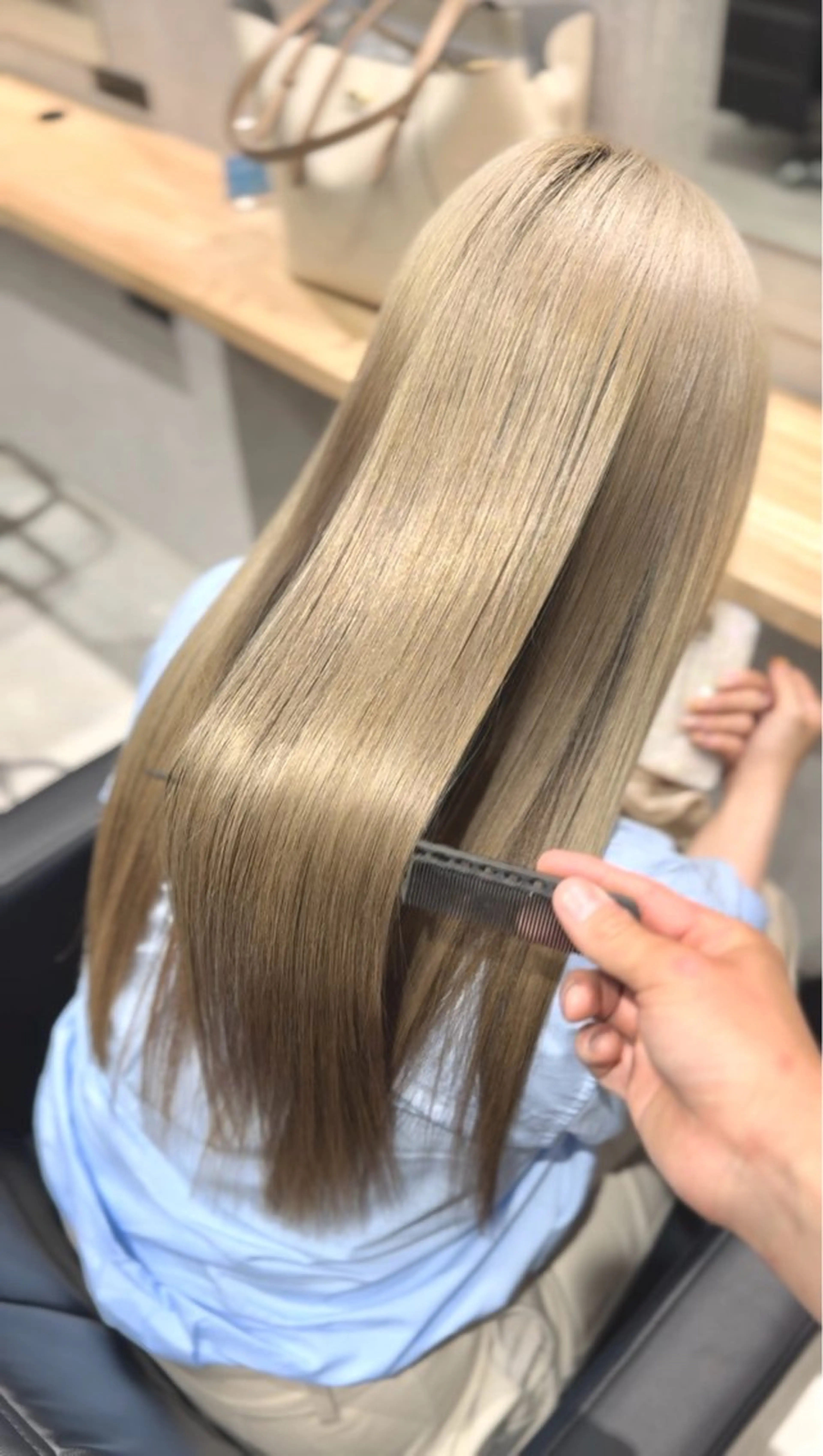 【Platinum】カット＋酸性美髪縮毛矯正＋髪質改善TR  ブリーチ毛可の写真