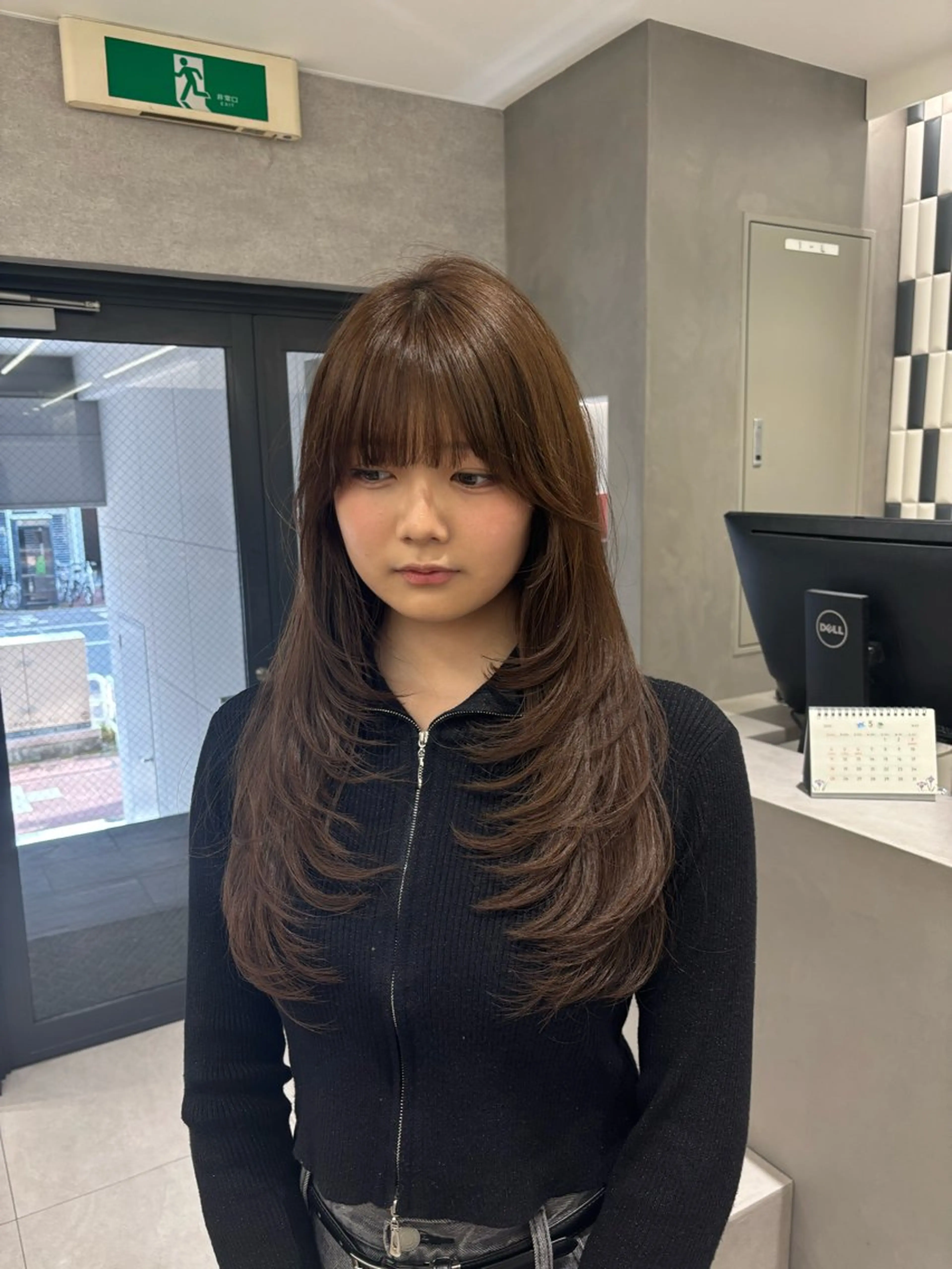 ロング カット ヘアカラー トリートメント 望 吹のヘアスタイル