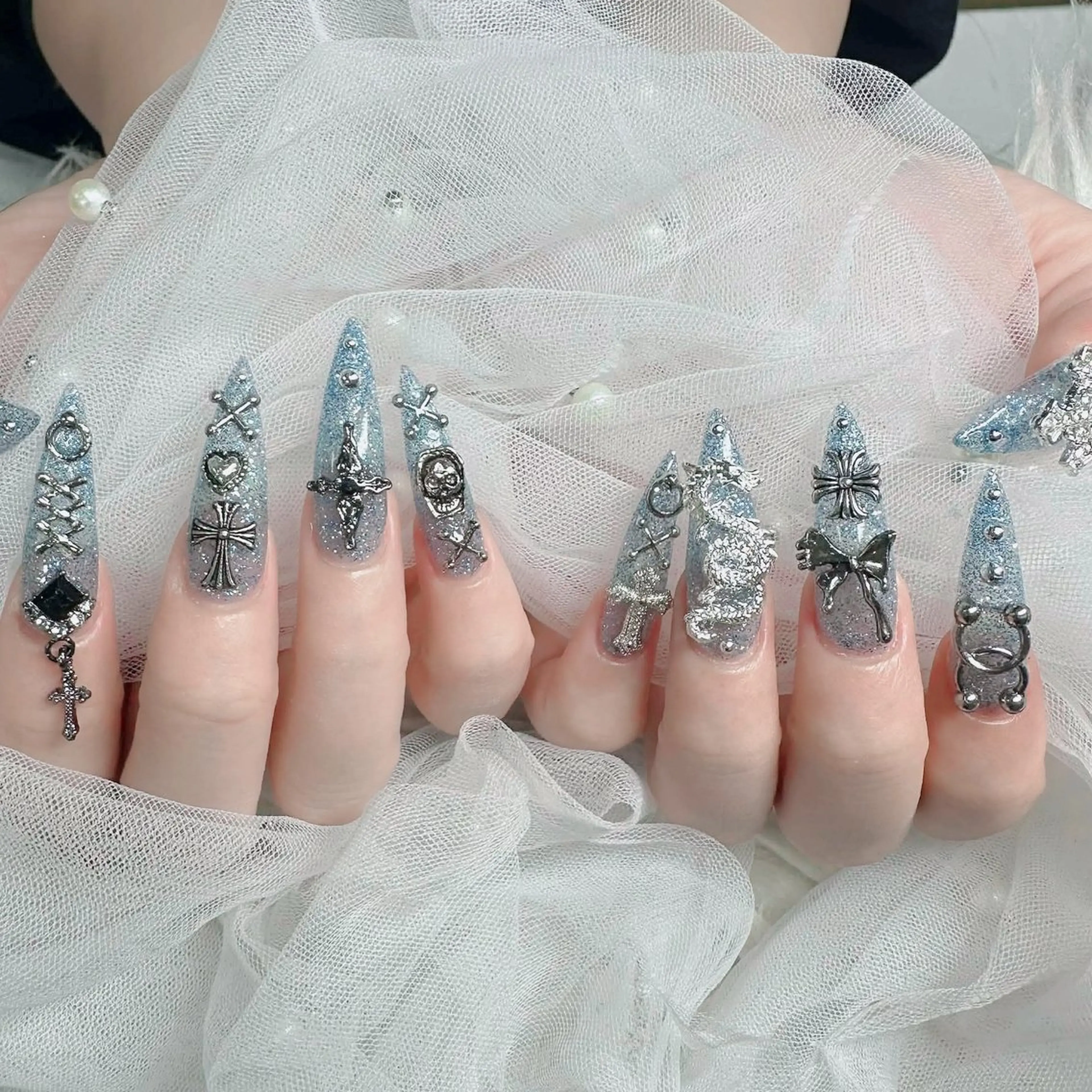 ネイル フットネイル フレンチネイル グラデーション 韓国ネイル ロングネイル ハンドネイル Hani Nail Salonのネイルデザイン