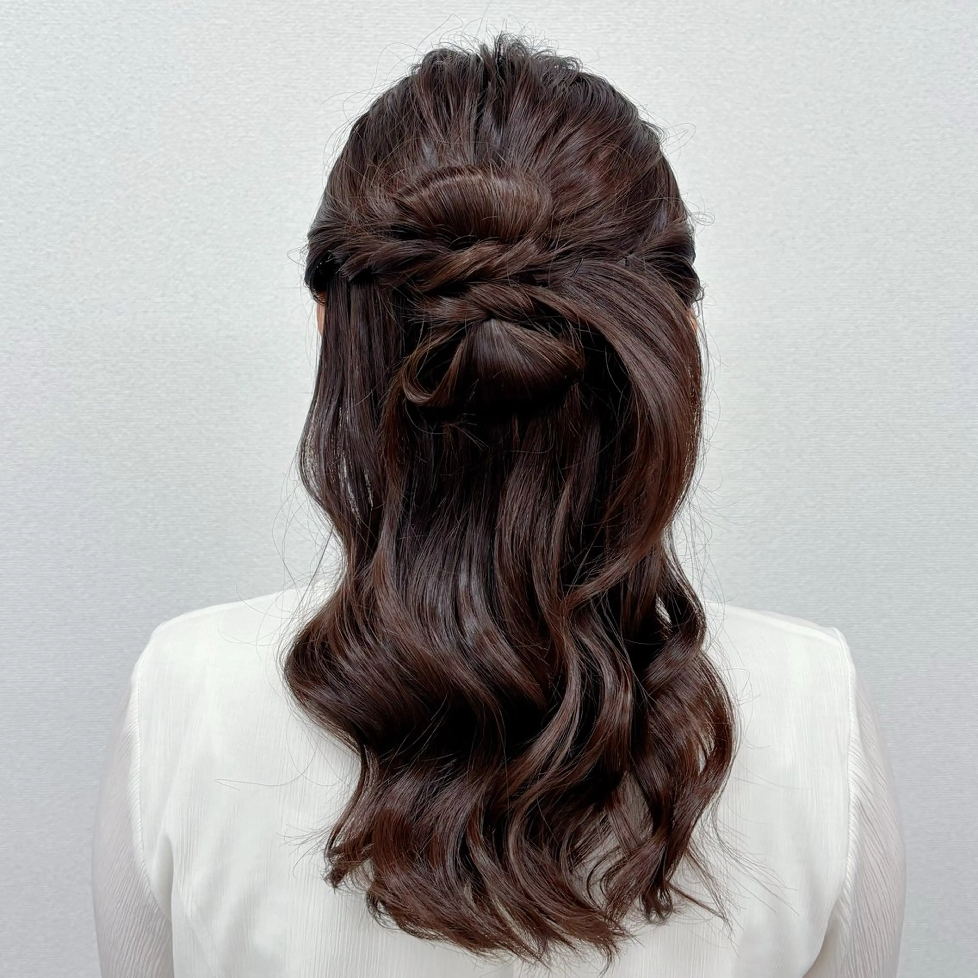 セミロング ヘアアレンジ ハーフアップ ヘアセット ⭐︎ Moeのヘアスタイル