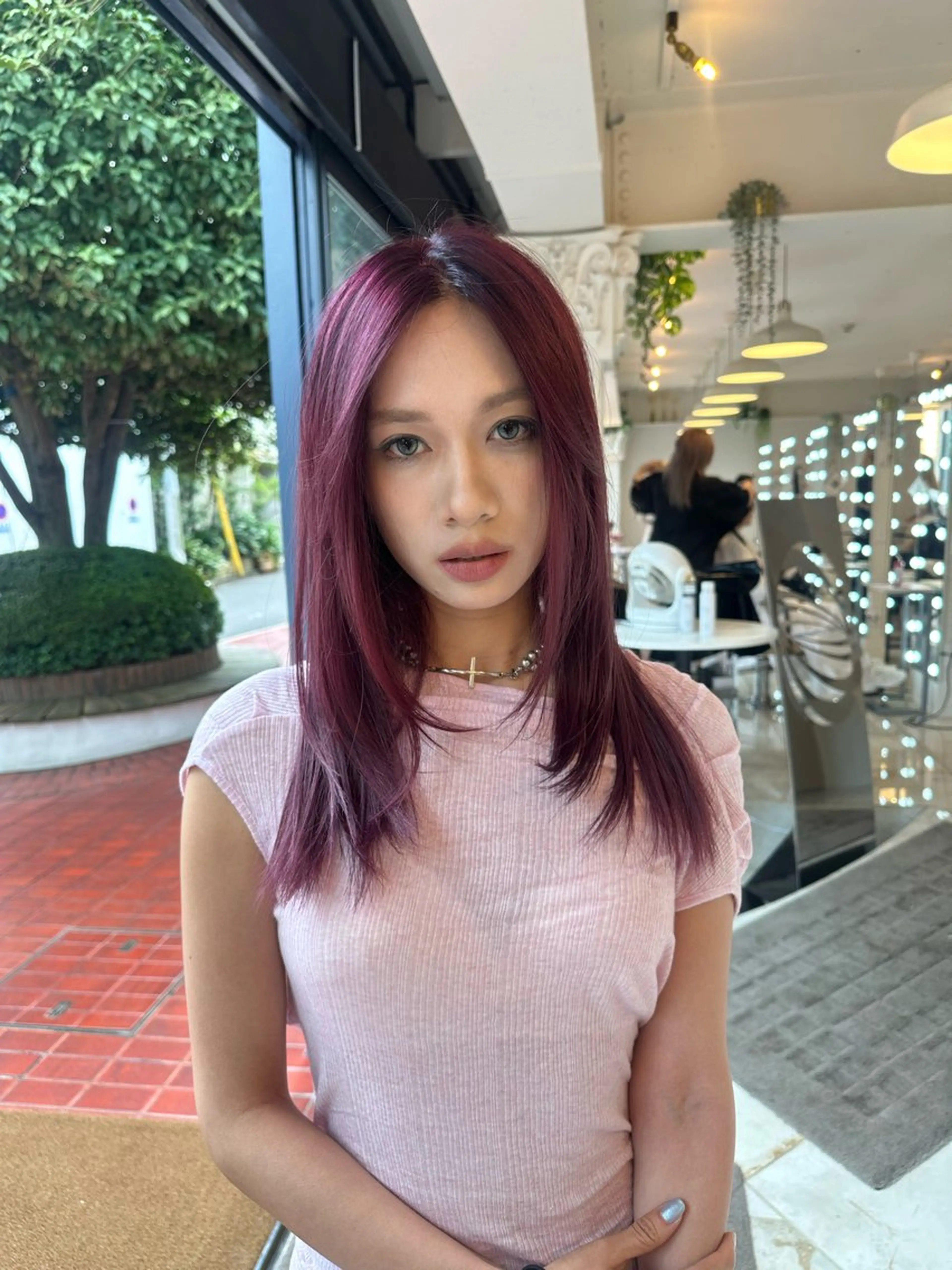 セミロング カラー カット ヘアカラー トリートメント RiA/レイヤーカッ ト/ハッシュカットのヘアスタイル