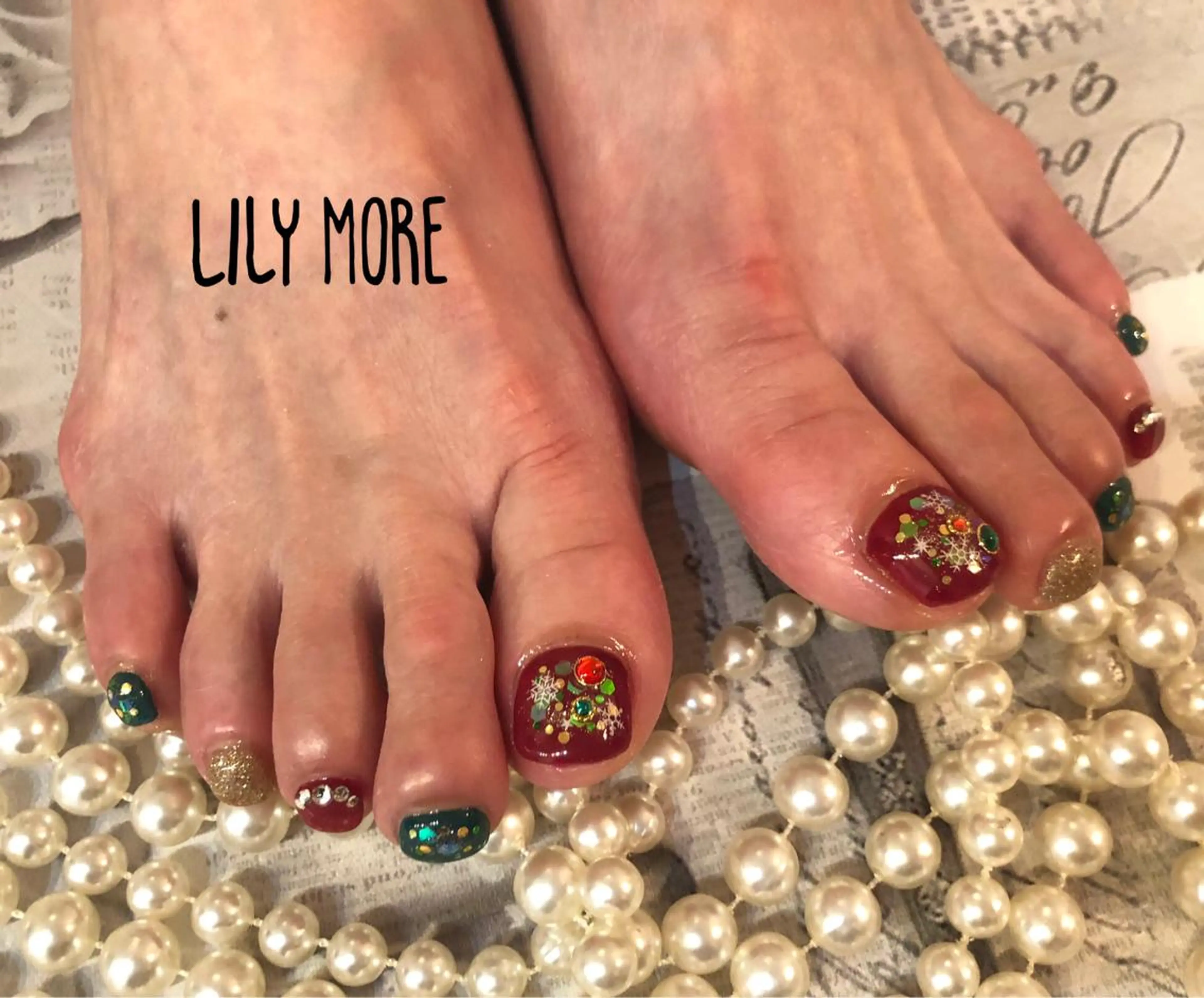 ネイル 冬ネイル クリスマス Lily closetのネイルデザイン