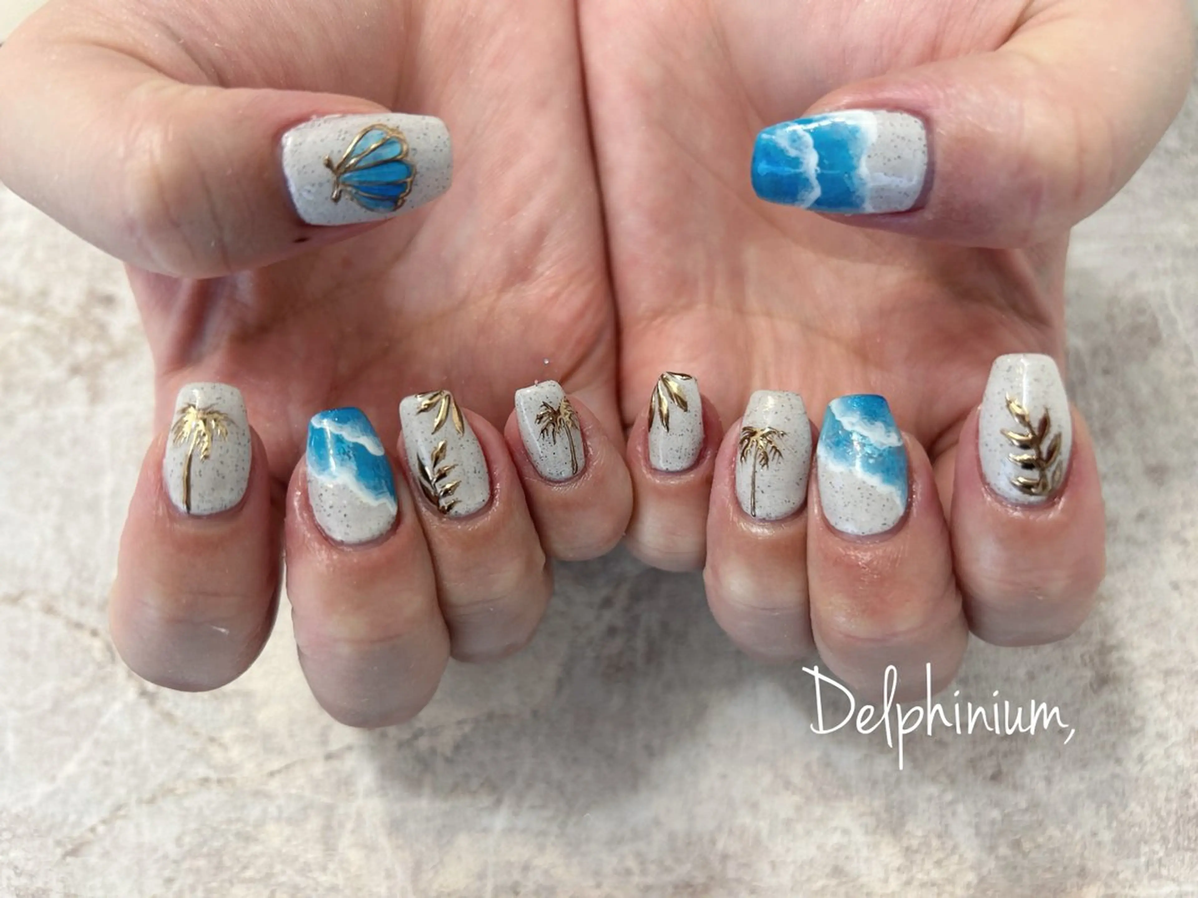 ネイル アートネイル ジェルネイル ミラーネイル 持ち込み パラジェル ハンドネイル 岡本 友恵のネイルデザイン