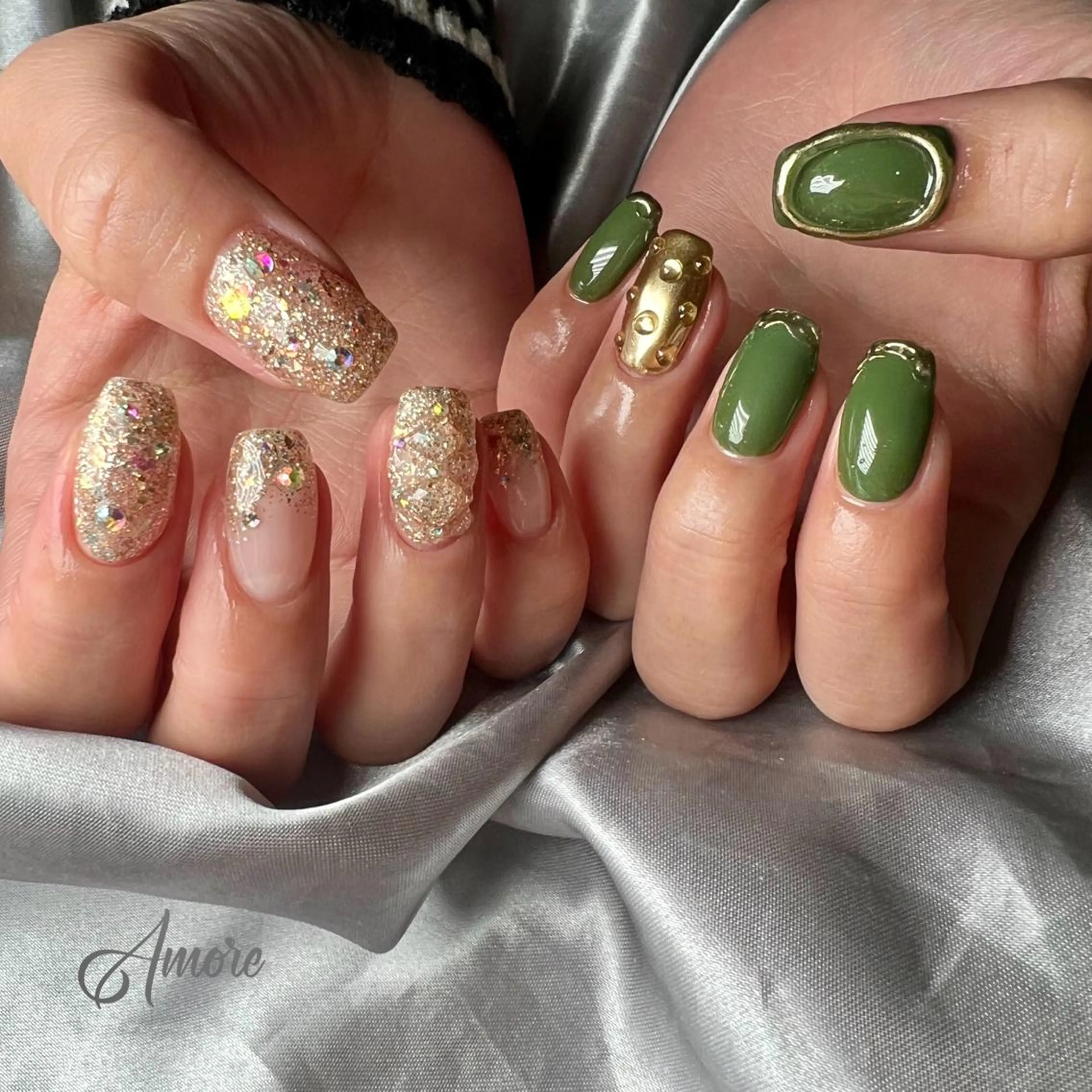 ネイル ジェルネイル 韓国ネイル ミラーネイル オフィスネイル パラジェル You kyehwaのネイルデザイン