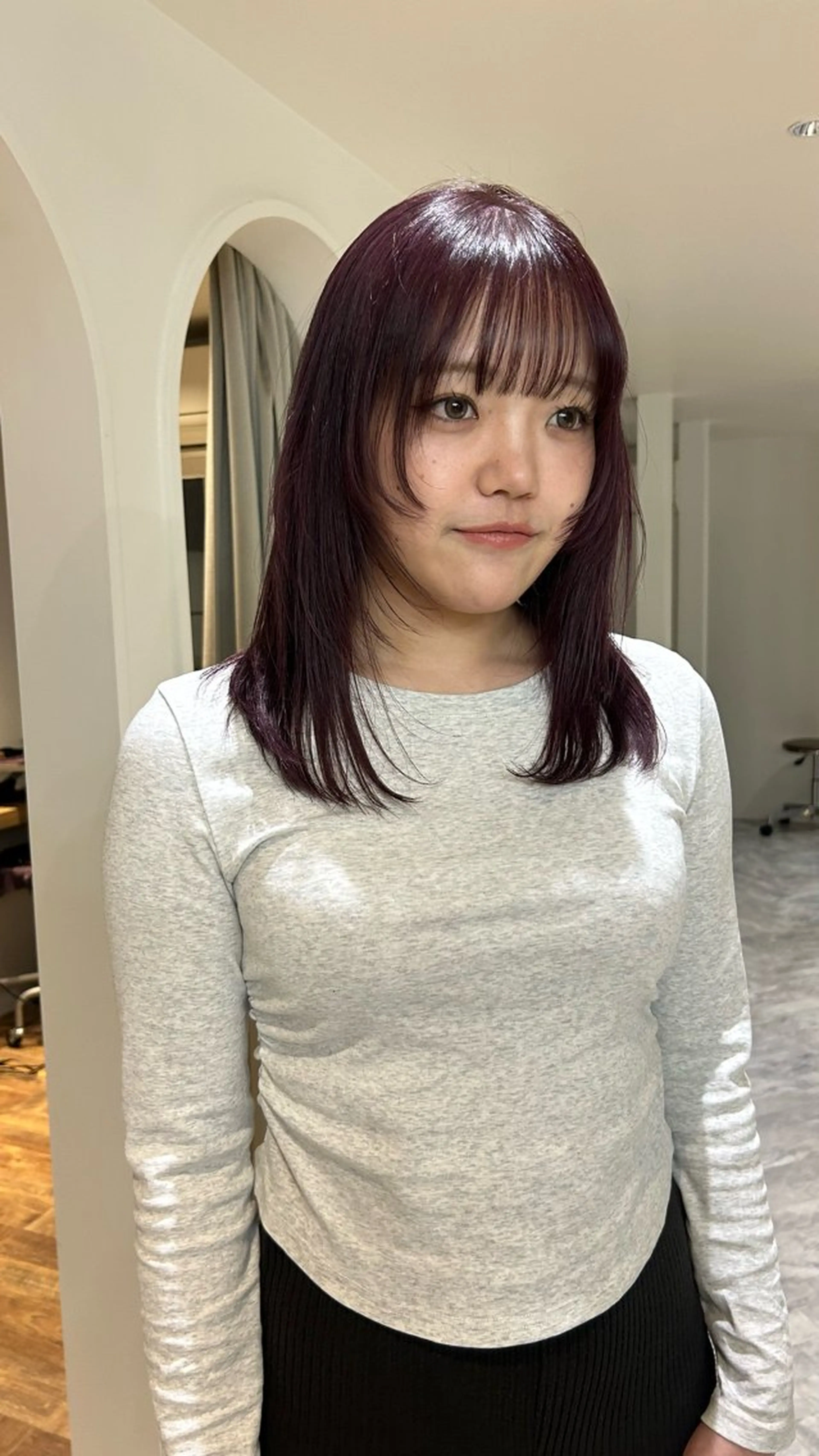 ミディアム カラー カット ヘアカラー トリートメント じゅわっと暖色カラー 🍊Moemiのヘアスタイル