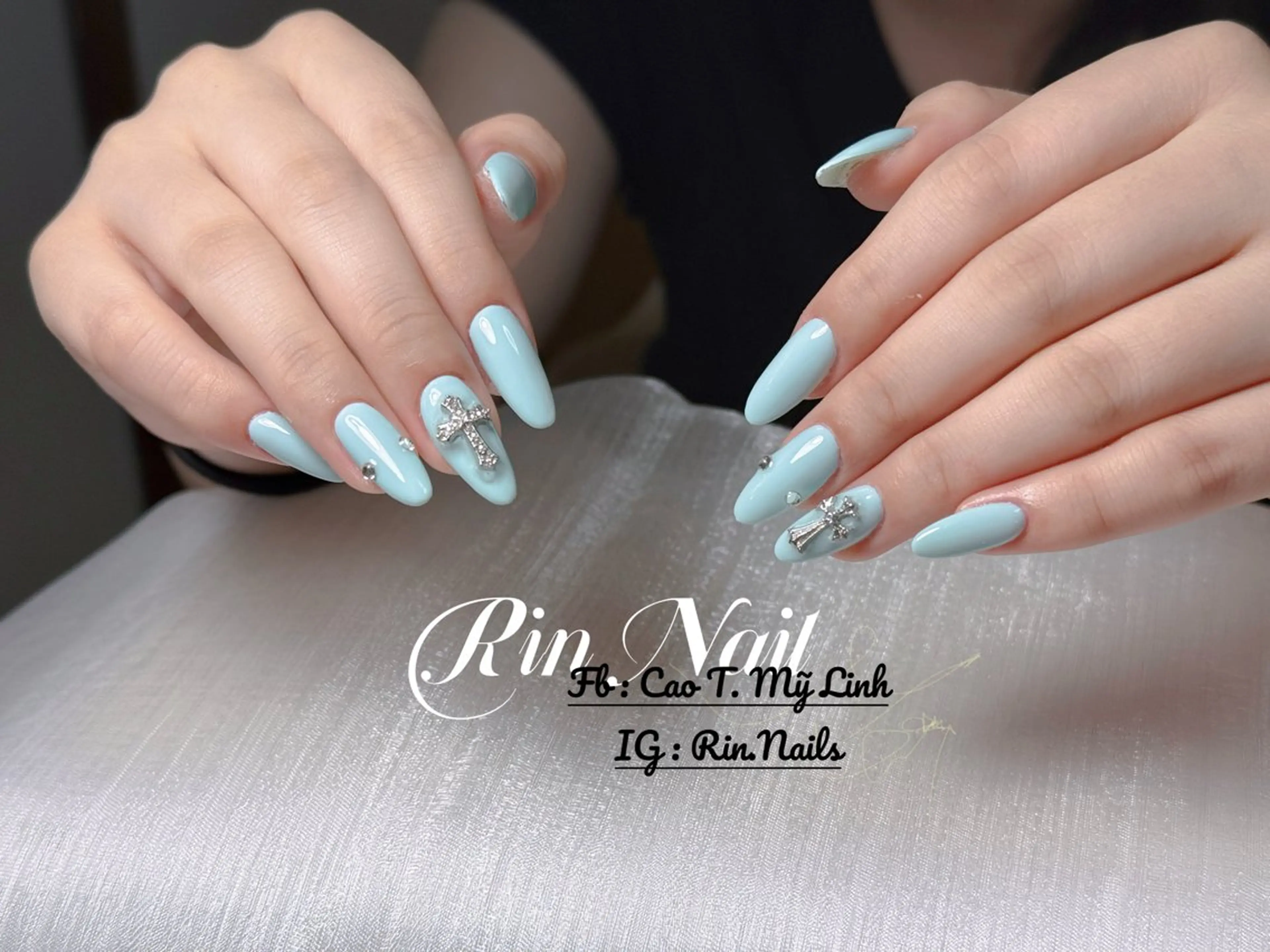 ネイル ブルー ハンドネイル Rin Nailのネイルデザイン
