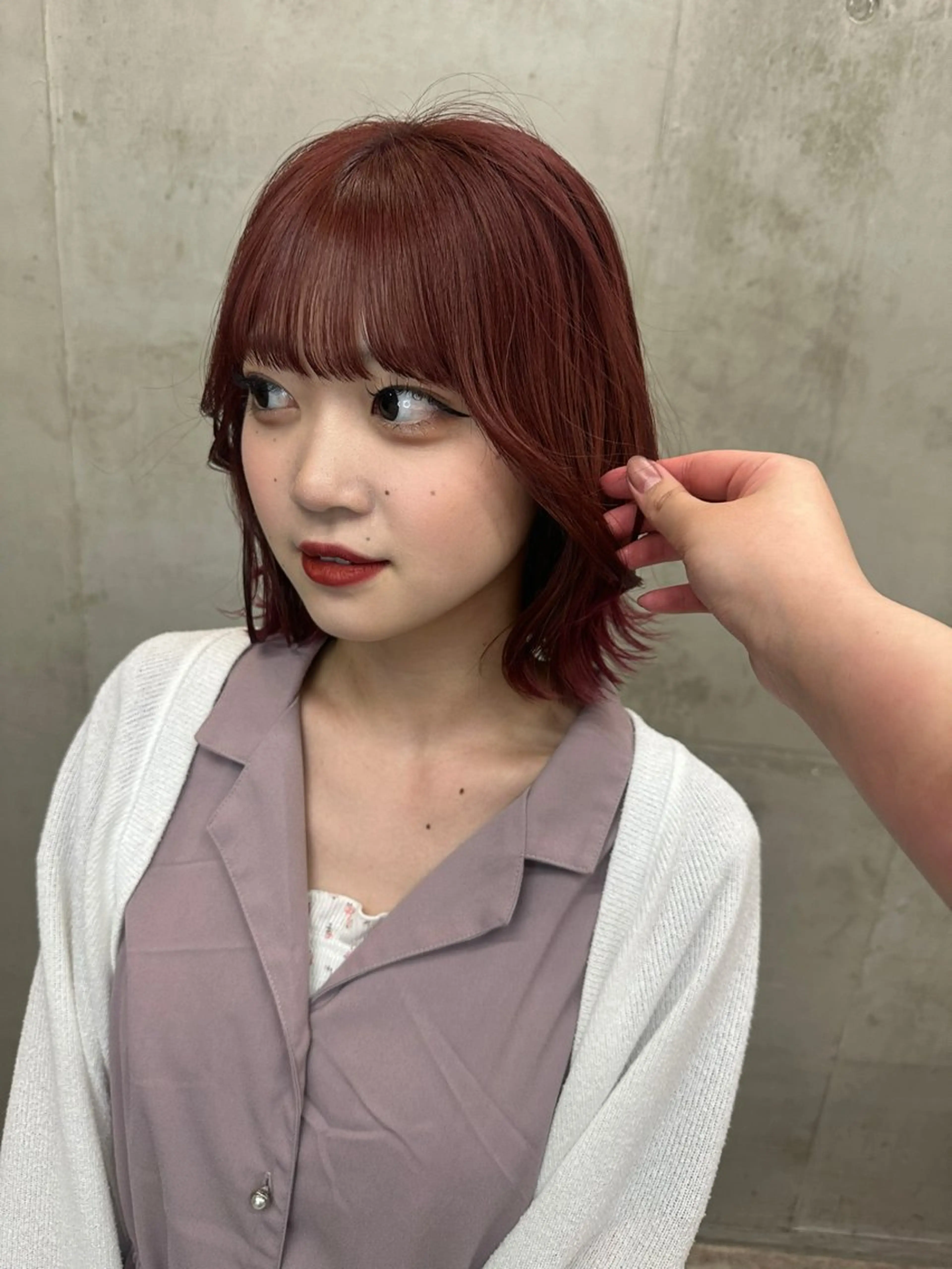 ショート カラー ボルドーカラー カット ヘアカラー トリートメント カットモデル募集中 ／HARUKA🎀のヘアスタイル