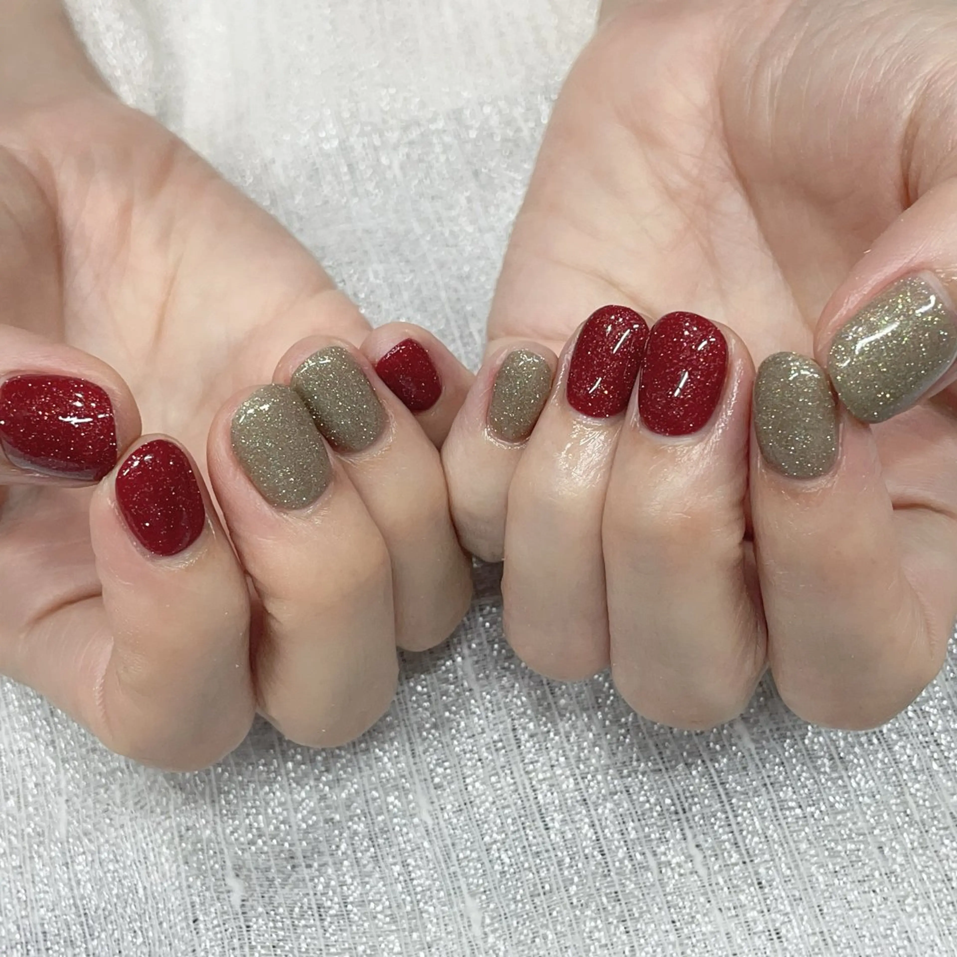 ネイル フラッシュネイル 赤色 林 ✨syousyouのネイルデザイン