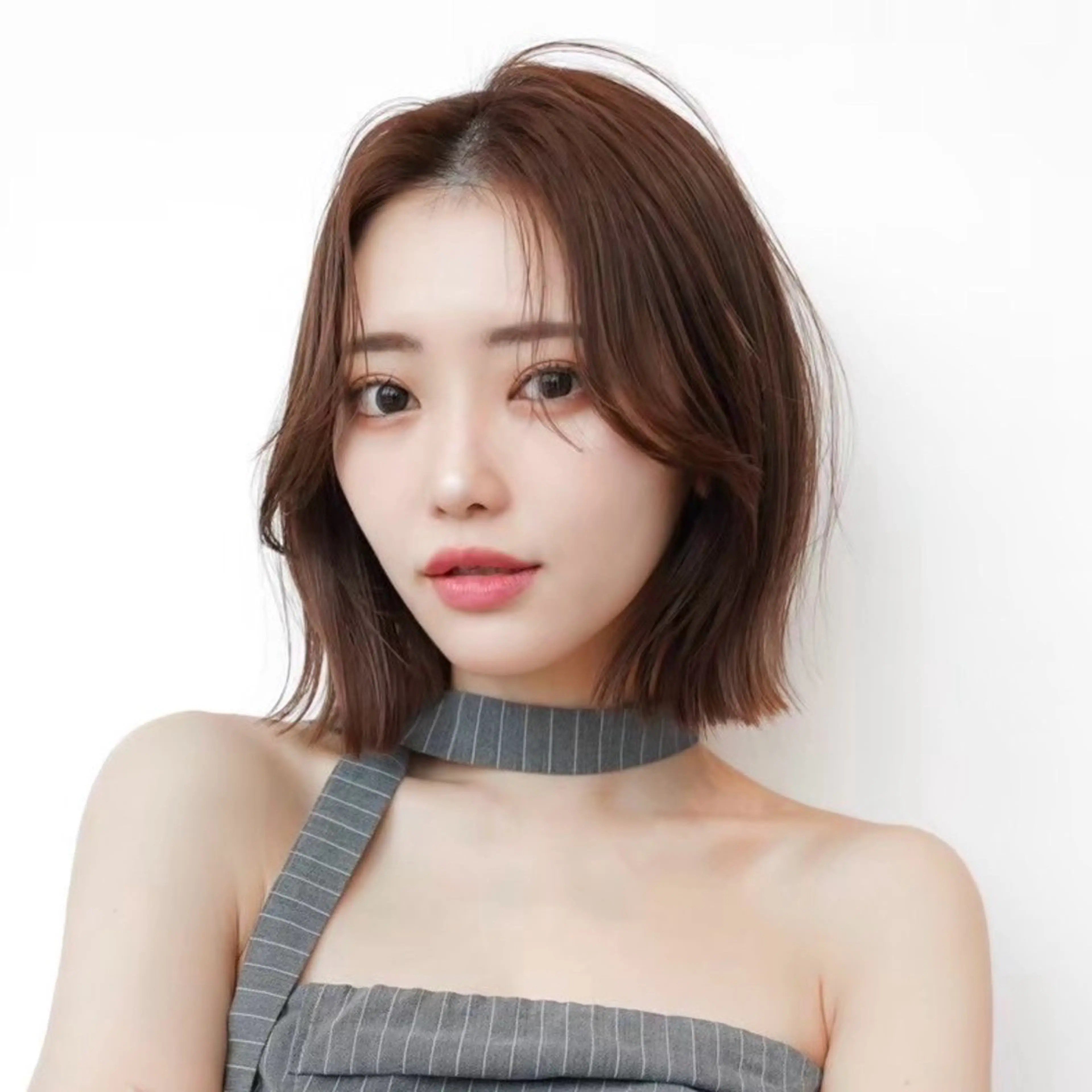 ミディアム カラー パーマ 切りっぱなしボブ ショートボブ ボブレイヤー 透明感カラー ボブ カット ヘアカラー 縮毛矯正 トリートメント 田中航平/渋谷ボブ/ レイヤーボブのヘアスタイル