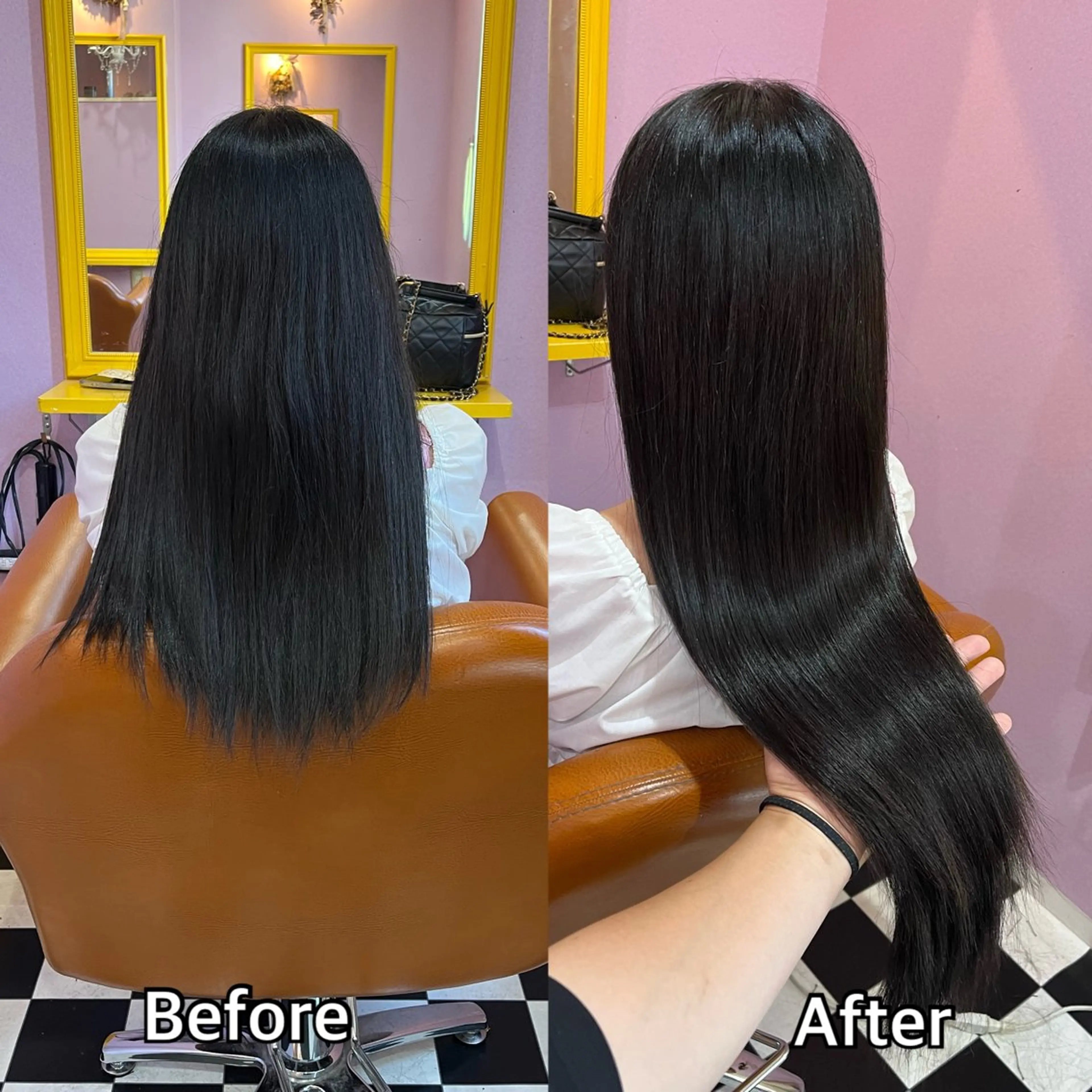 ロング シール＋ちび編み込み エクステ梅田🐨のヘアスタイル