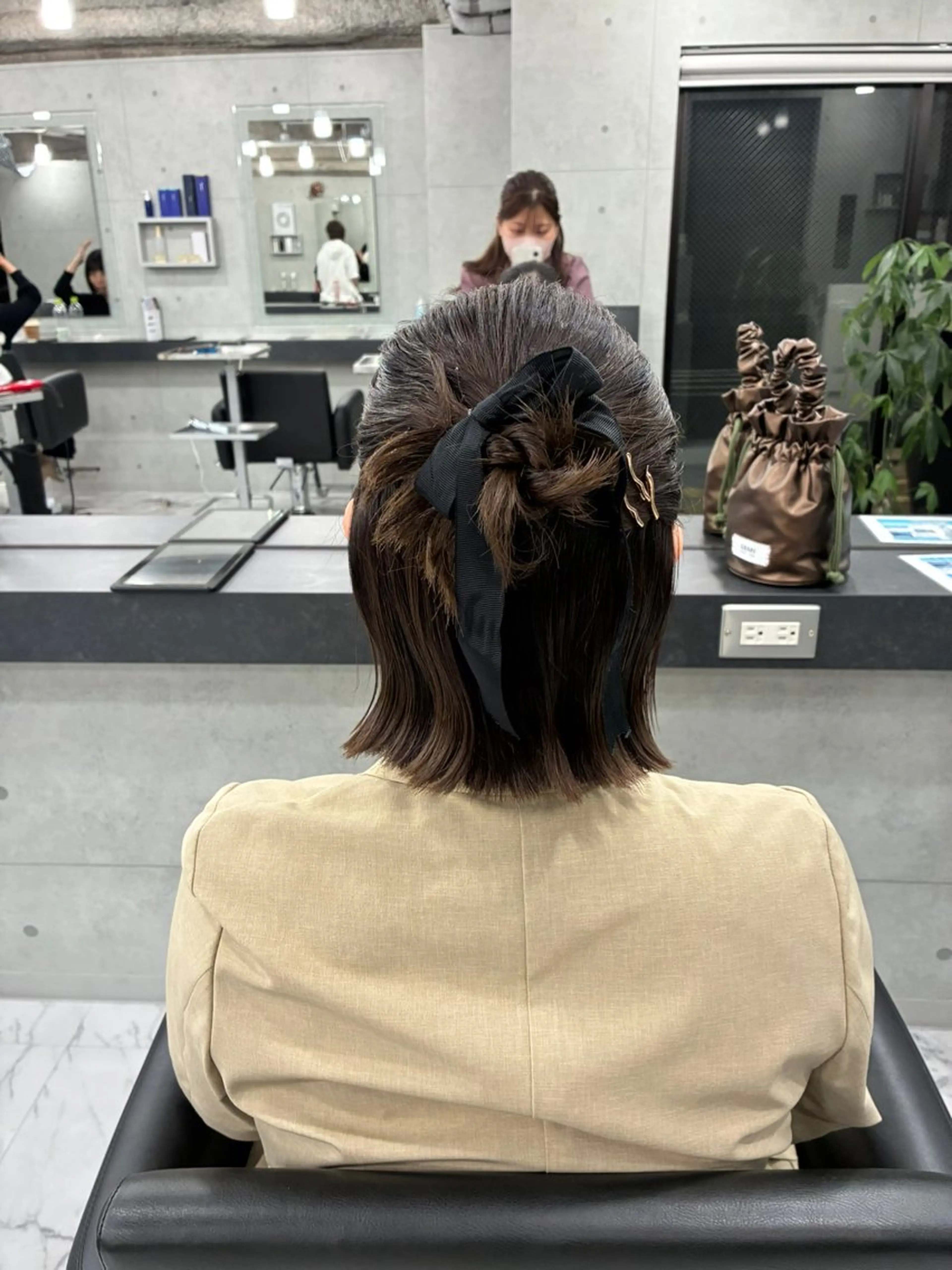 ショート ヘアアレンジ ハーフアップ ボブ ヘアセット Endearing 北澤那未🌟銀座のヘアスタイル