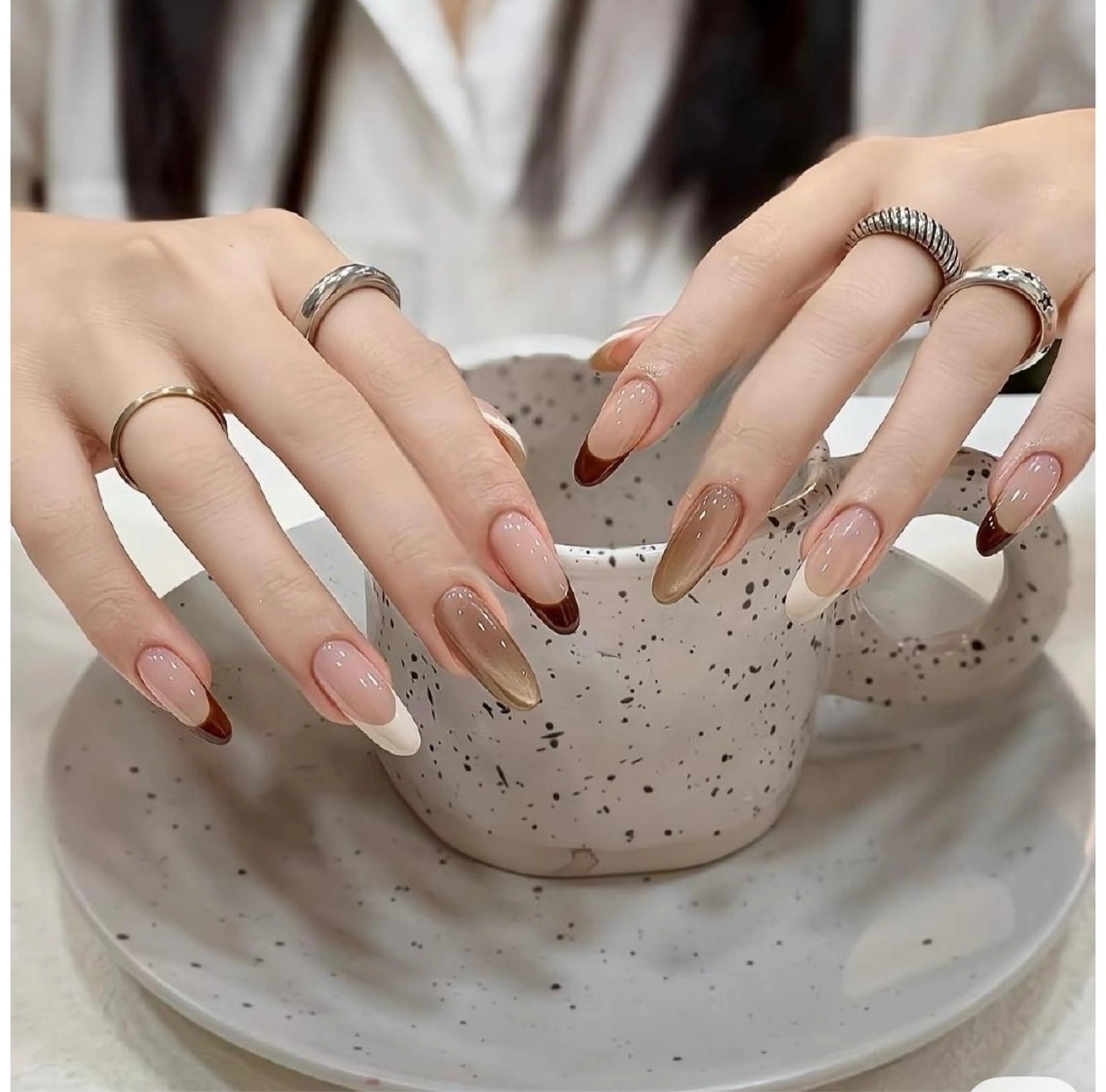 ネイル 韓国ネイル 持ち込み ニュアンスネイル ネイルチップ ハンドネイル TABI ANA.CHUOのネイルデザイン