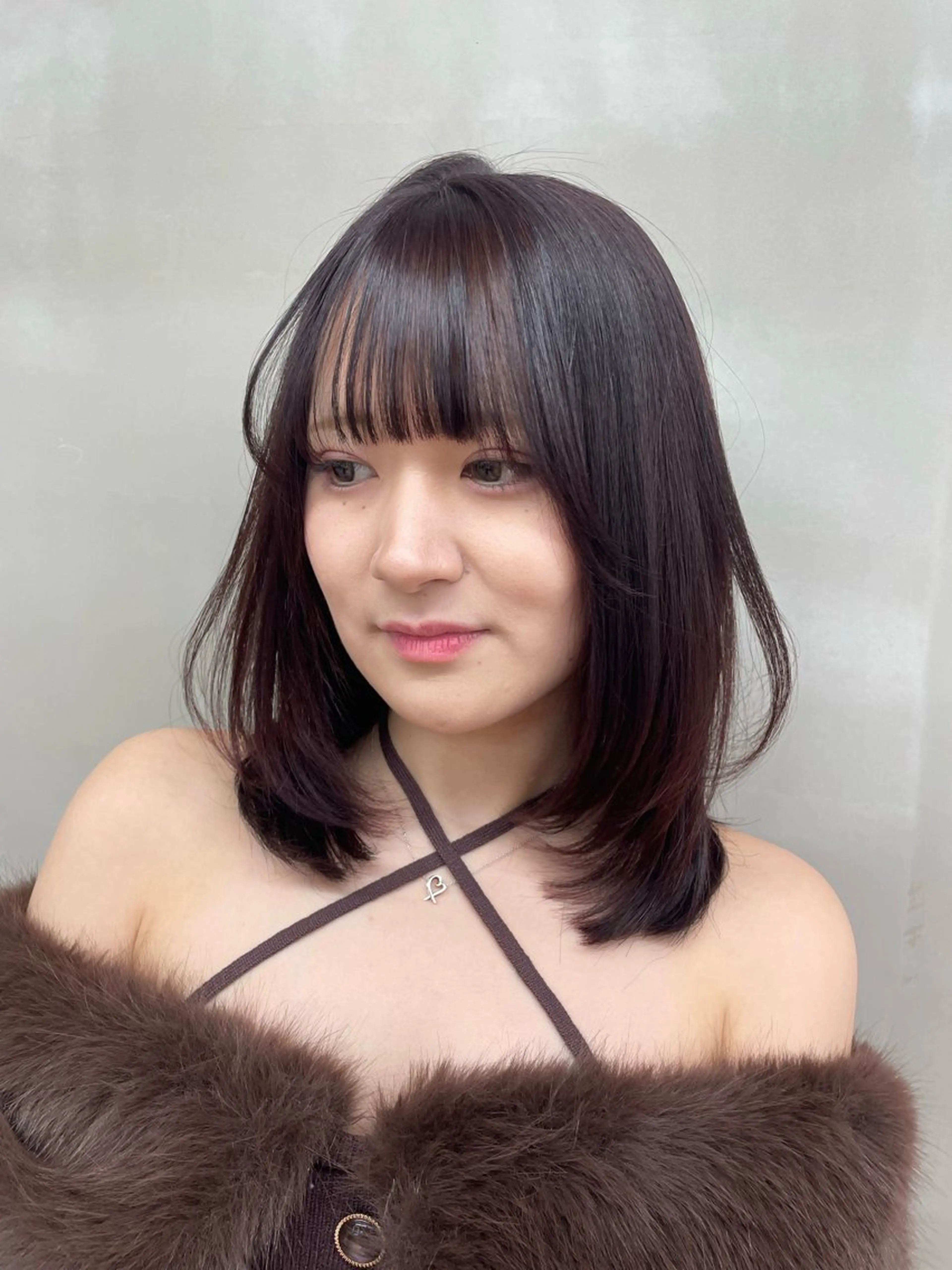 ミディアム ヘアカラー トリートメント ヘッドスパ 韓国ヘア/レイヤー Londエレンのヘアスタイル