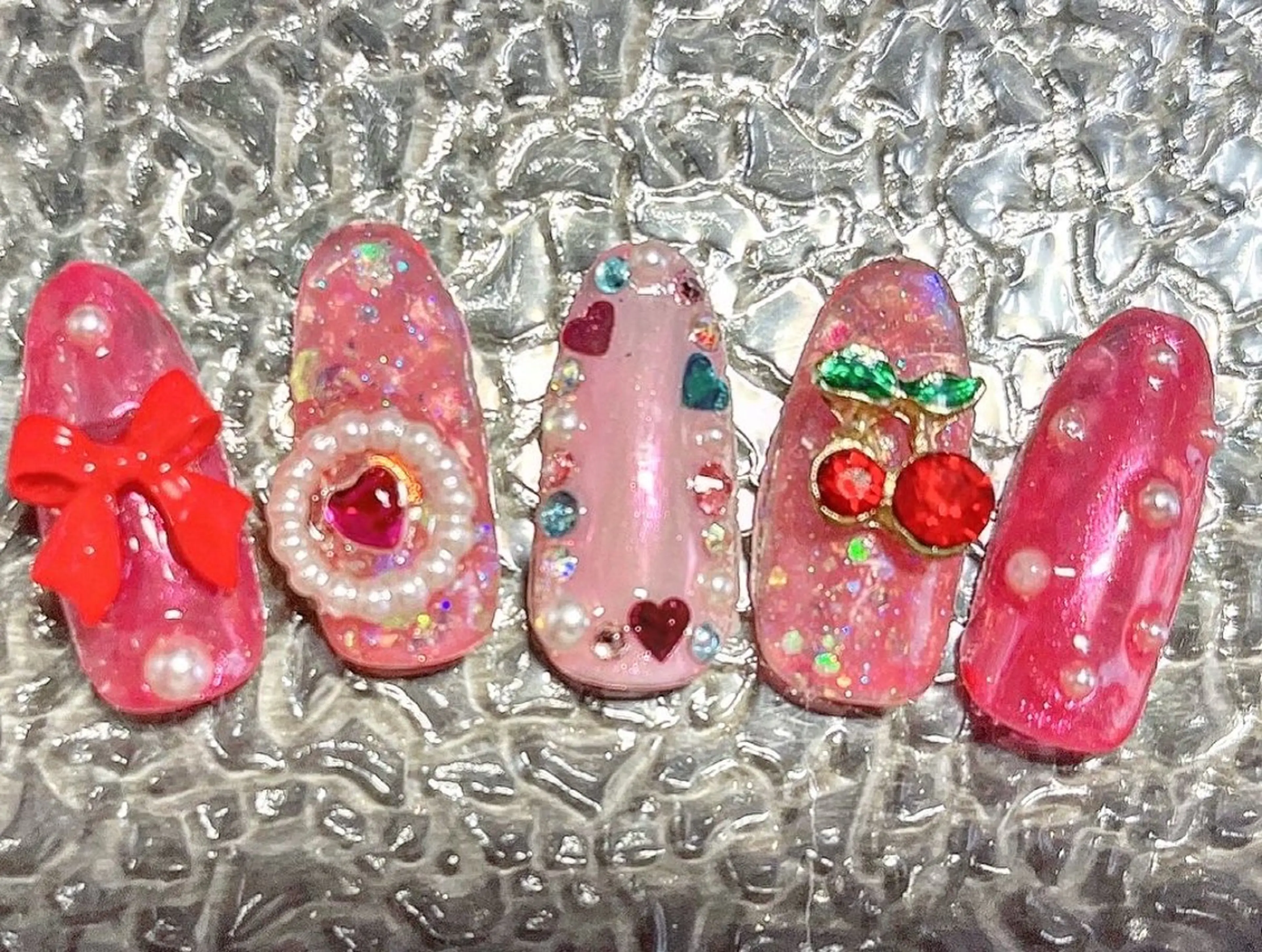 ネイル ガーリー 春ネイル ベテランネイル cnc  nailのネイルデザイン