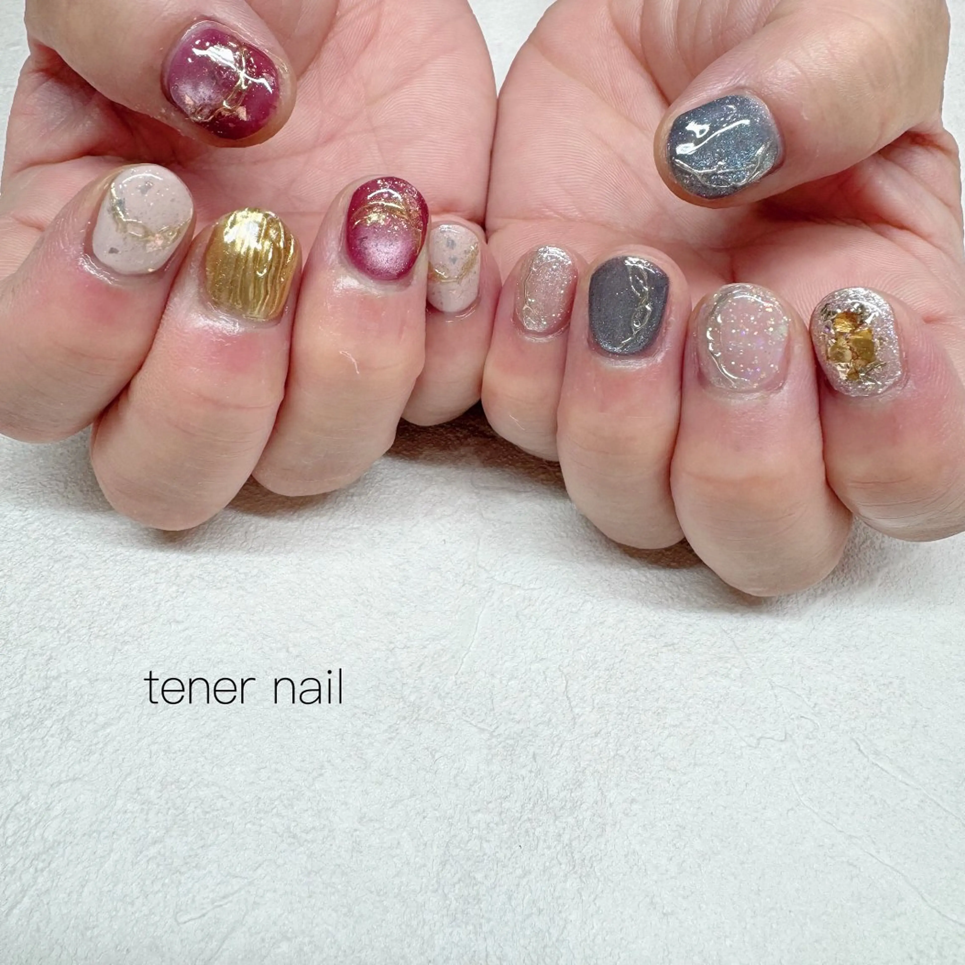 ネイル キラキラネイル マグネットネイル ハンドネイル テネルネイル tener nailのネイルデザイン