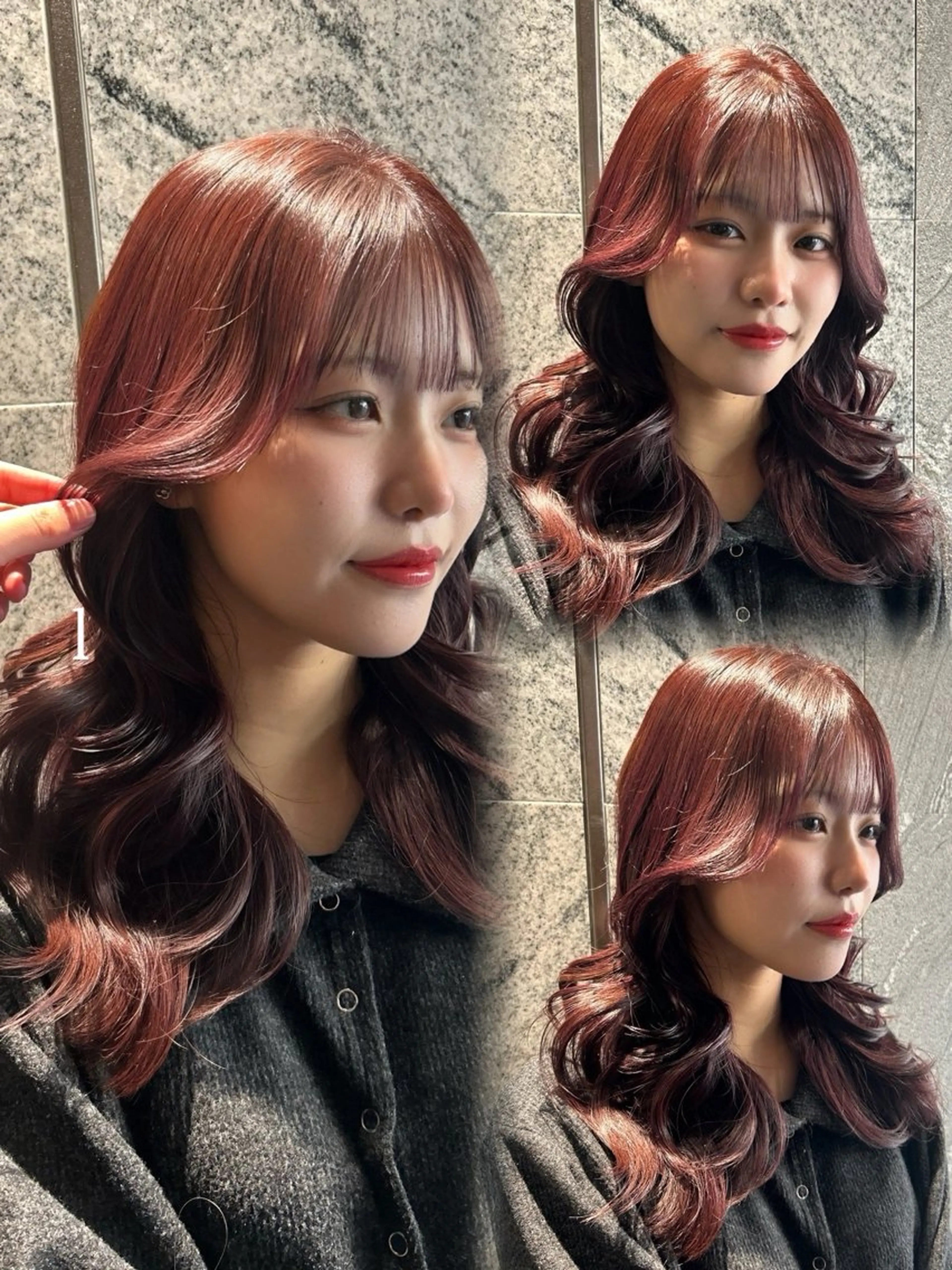 セミロング カラー カット ヘアカラー トリートメント 心斎橋/似合わせ カット/ヘアセットのヘアスタイル