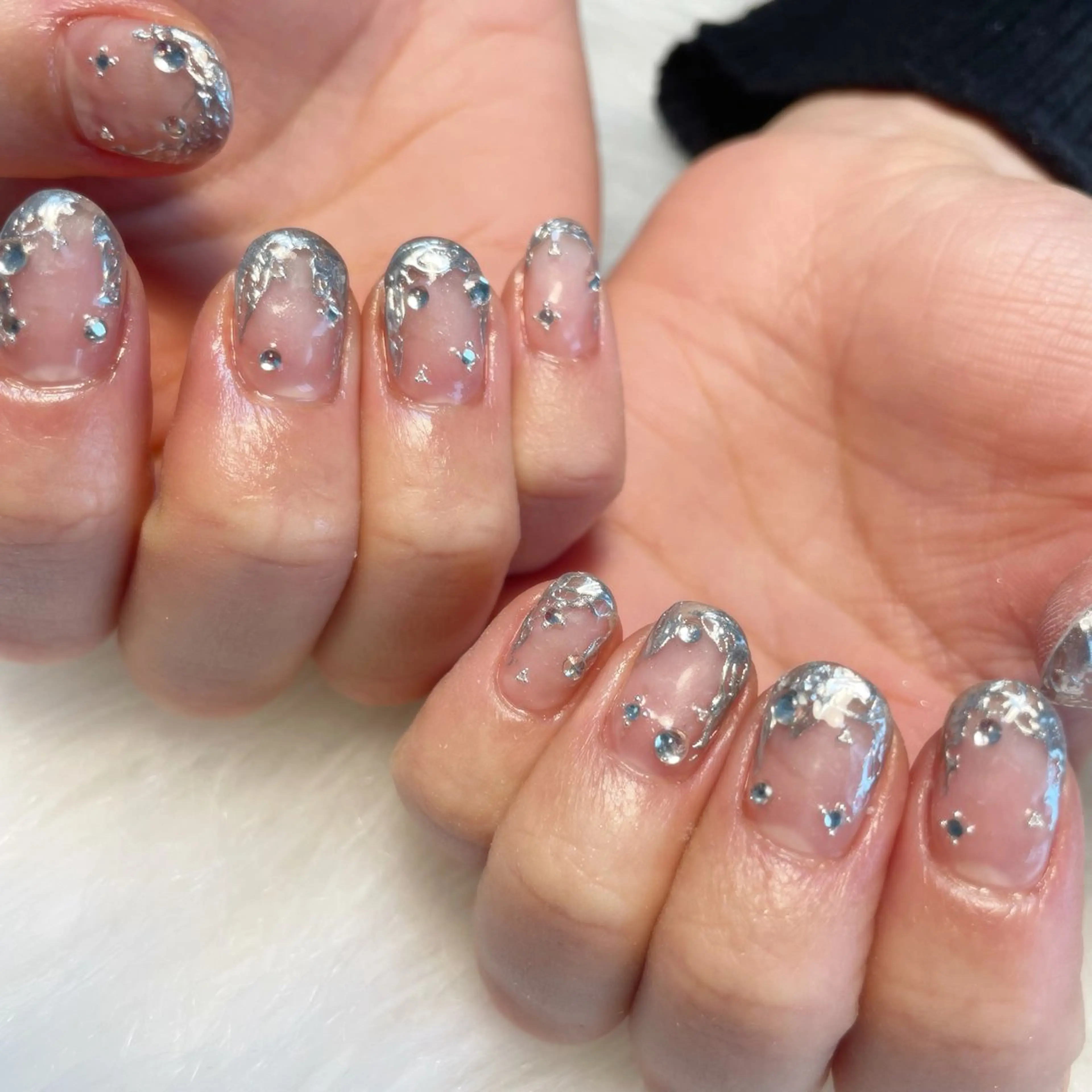 ネイル ハンドネイル ゴテゴテ💙ワンホン リオナのネイルデザイン