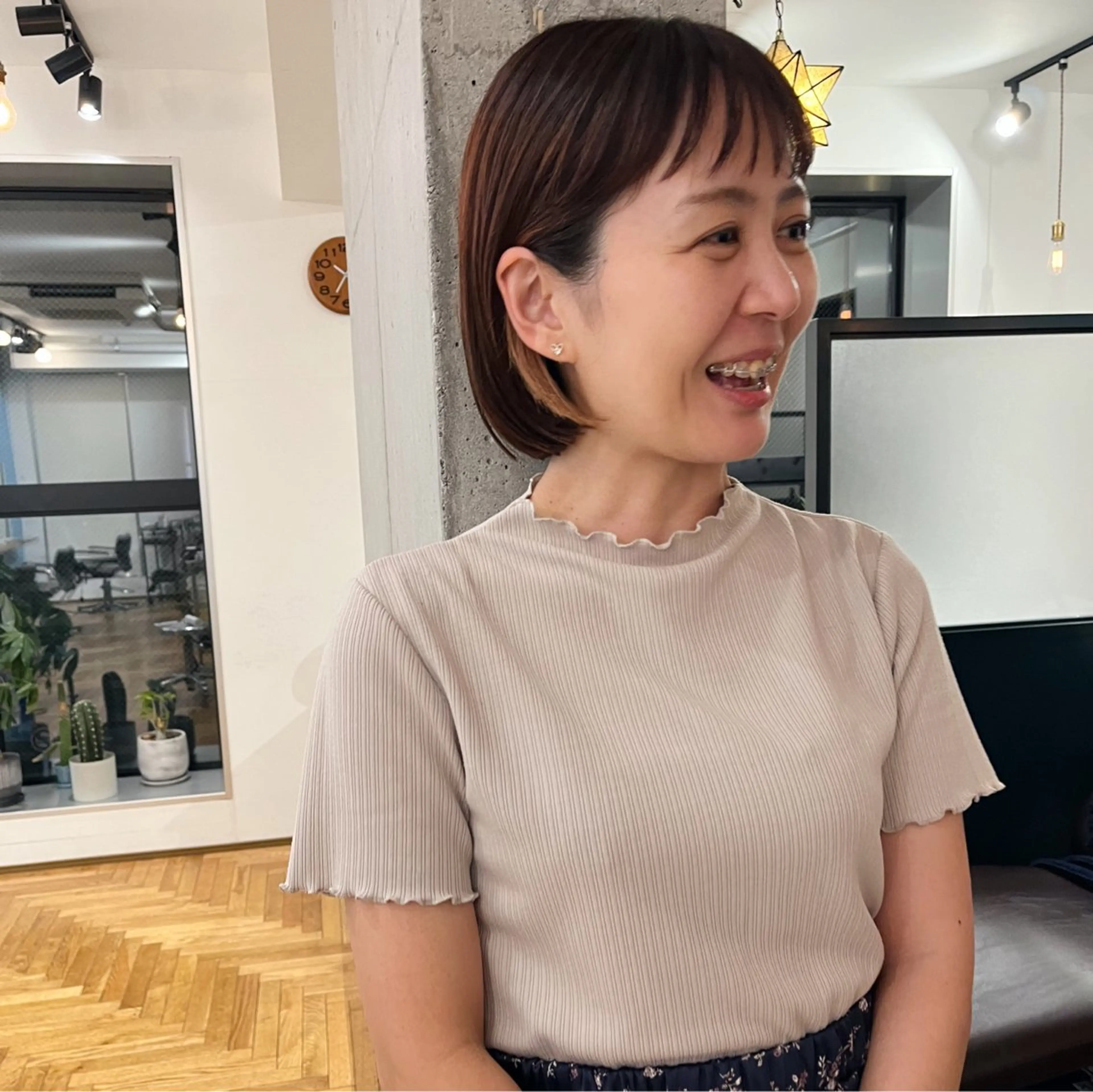 ショート 切りっぱなしボブ ボブ 暖色/パーマ 🌼クニトウメイのヘアスタイル