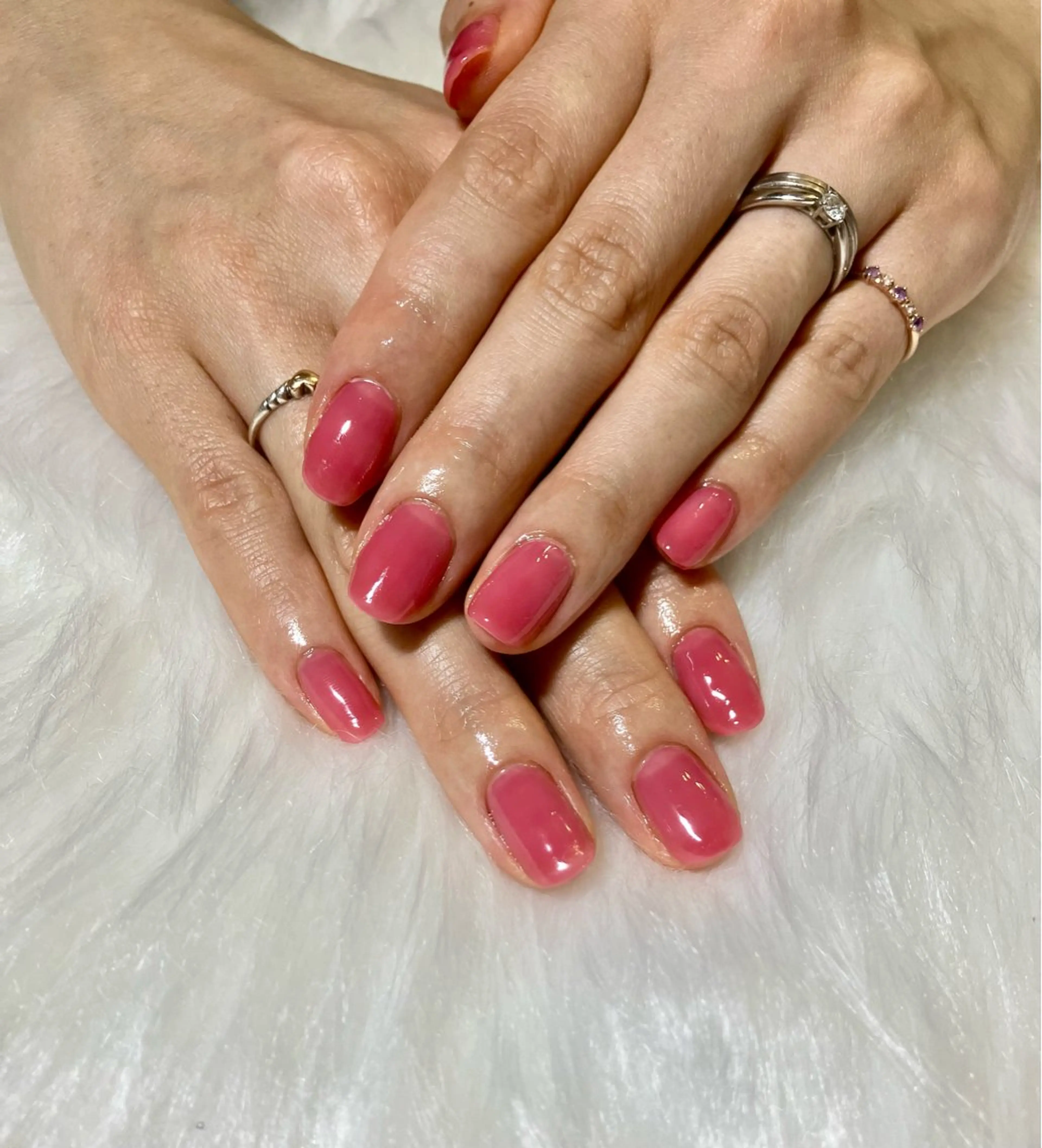 ネイル ワンカラーネイル ピンク relax&nail Rのエステ・リラクイメージ