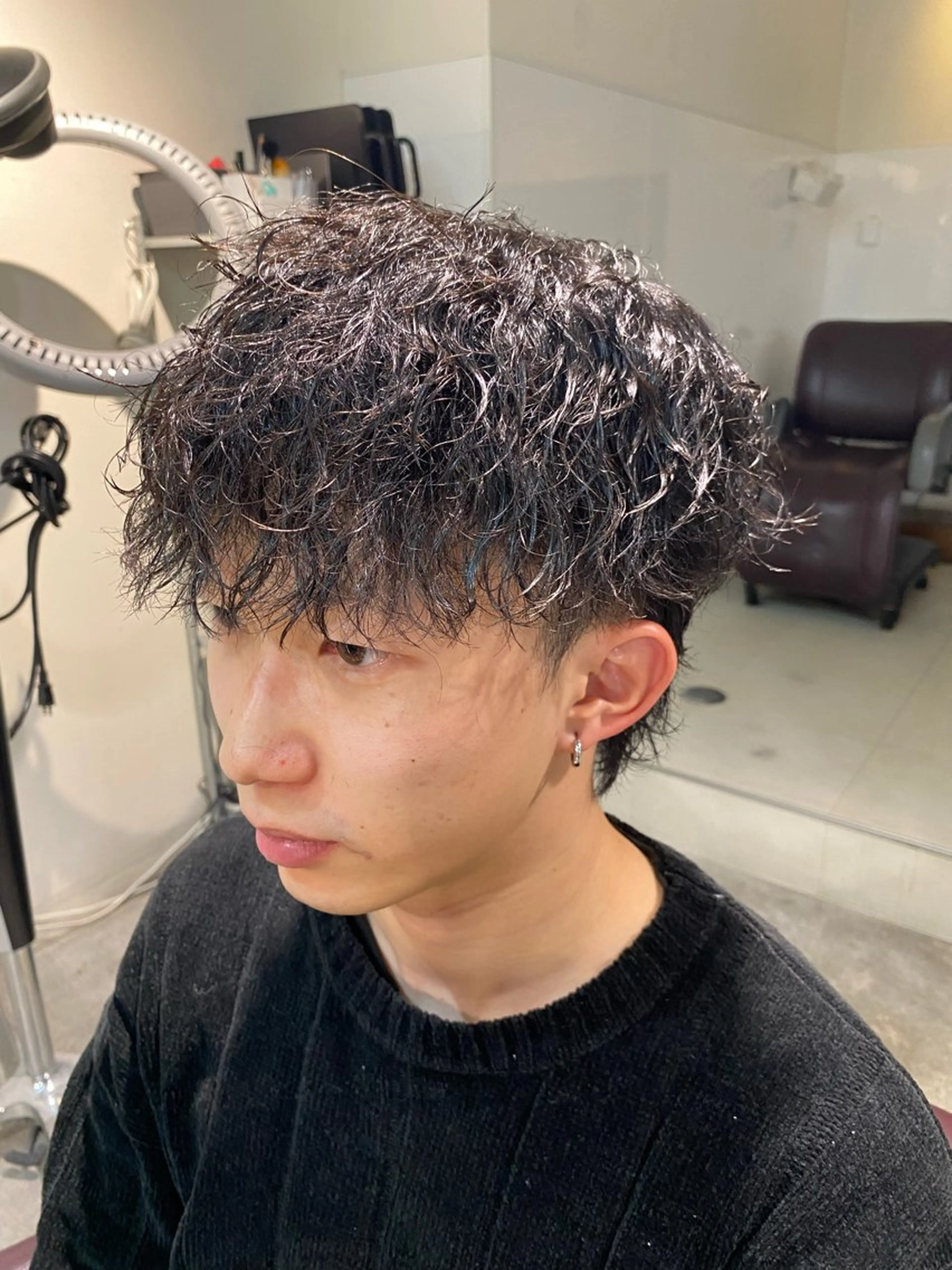 ショート パーマ メンズ カット パーマ パーマ特化/フェザー パーマシャドウ/真生のヘアスタイル