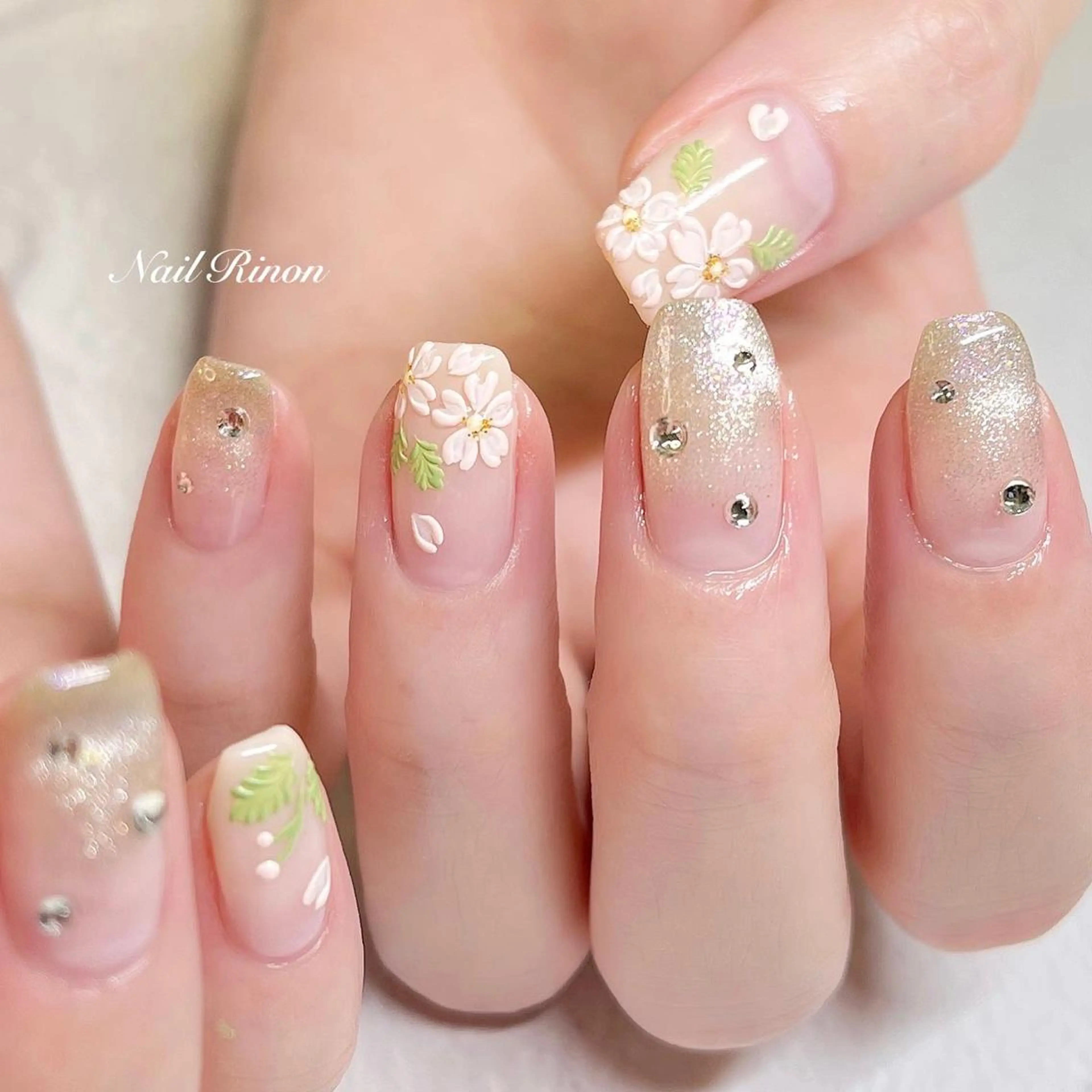 ネイル 桜ネイル ハンドネイル Nail Rinonのネイルデザイン