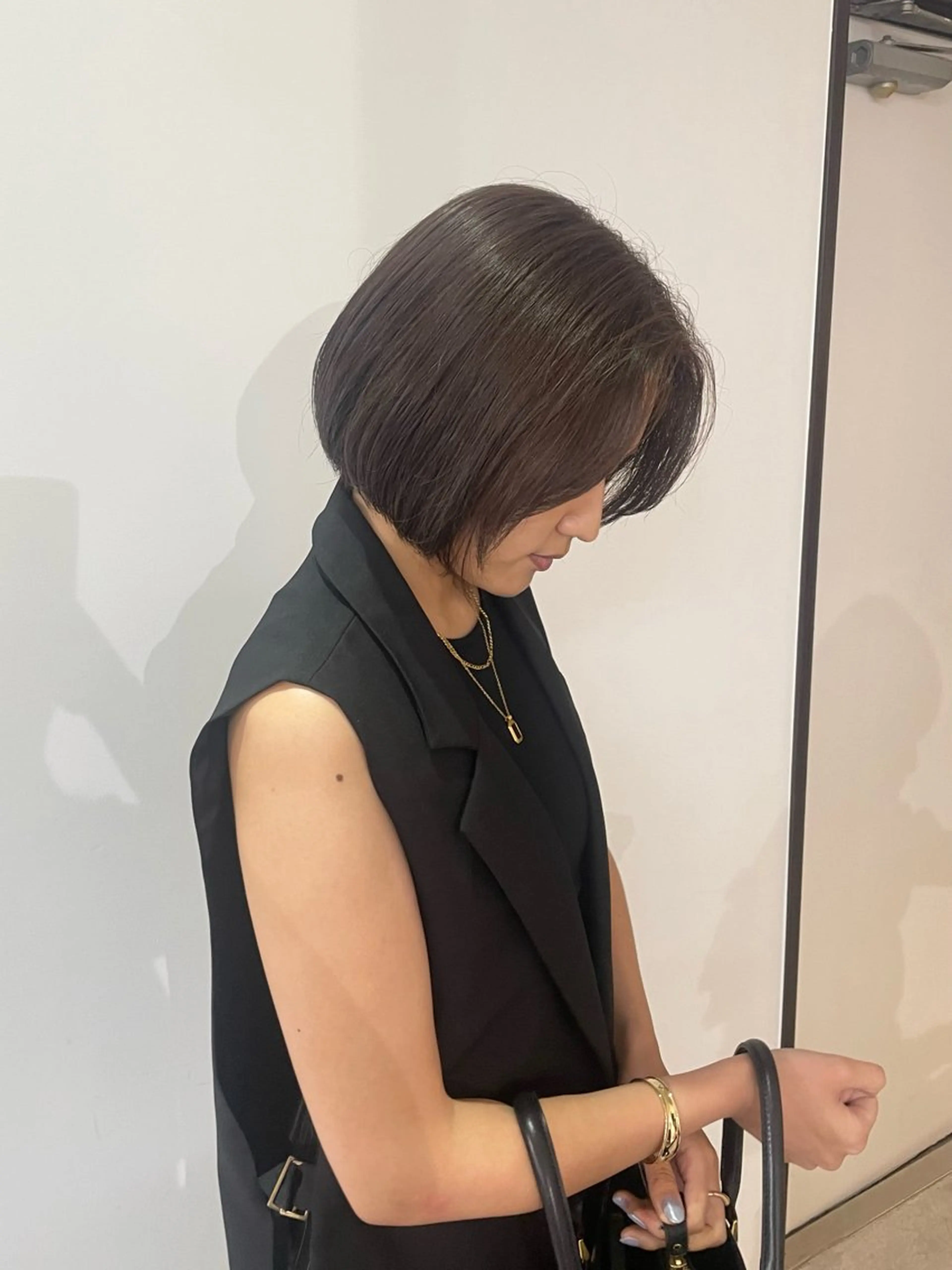 カラー ベージュカラー 黒髪 透明感カラー ラベンダーカラー ヘアカラー トリートメント nonoka オリーブ/レイヤーのヘアスタイル