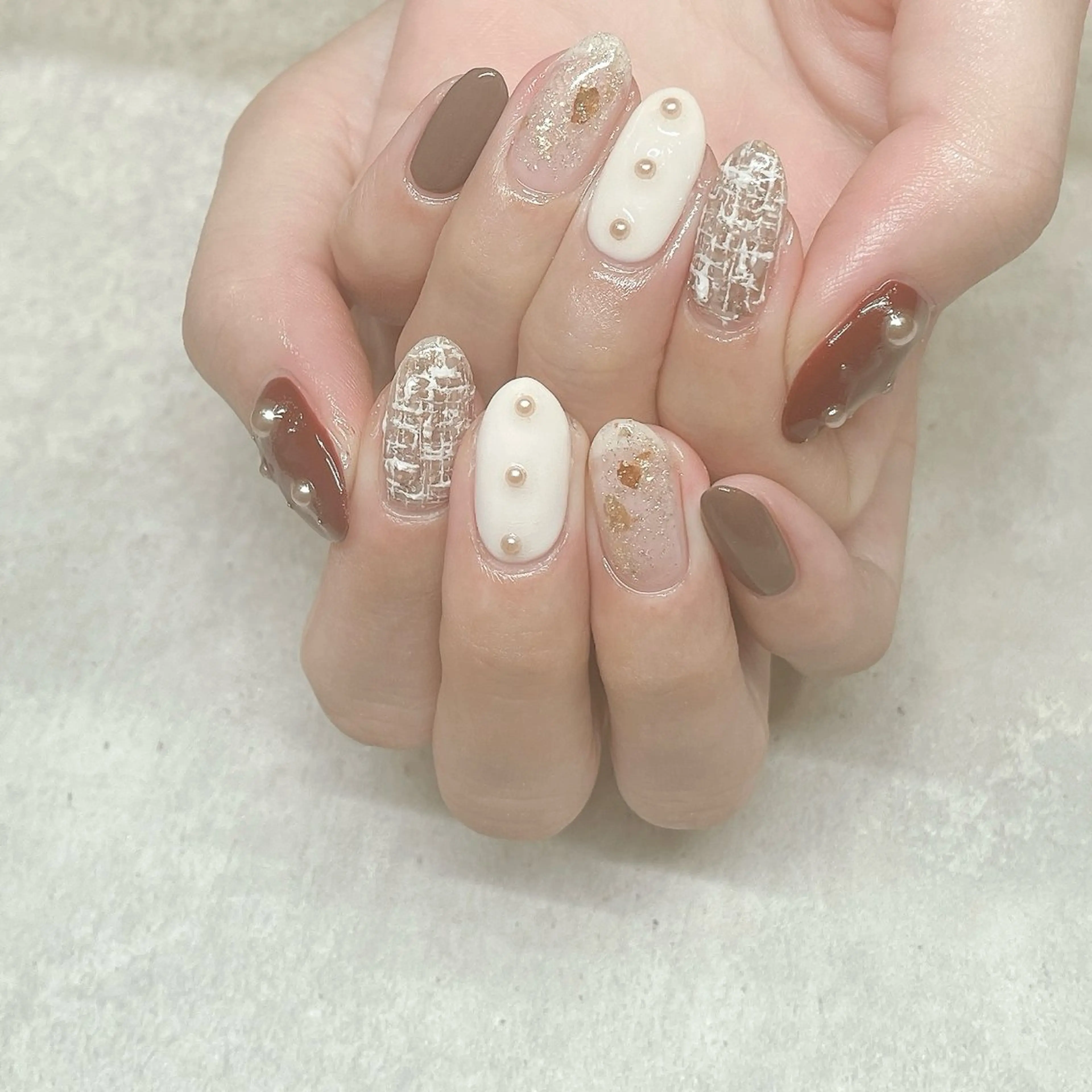 ネイル アートネイル 長さ出し ハンドネイル A85G ayakoのネイルデザイン