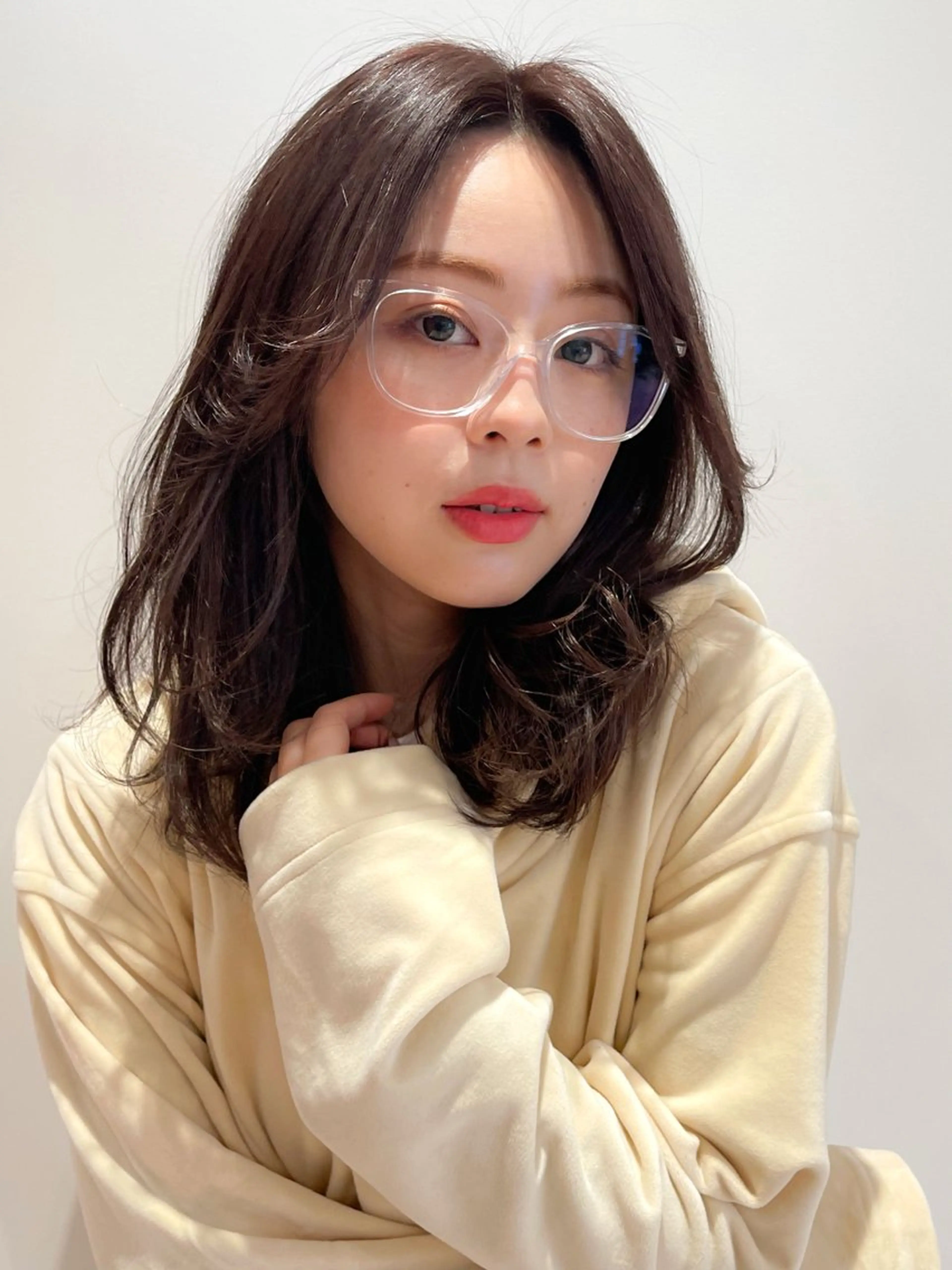 セミロング レイヤーカット カット ヘアカラー トリートメント 髪質改善/韓国風 レイヤー/田村祐樹のヘアスタイル