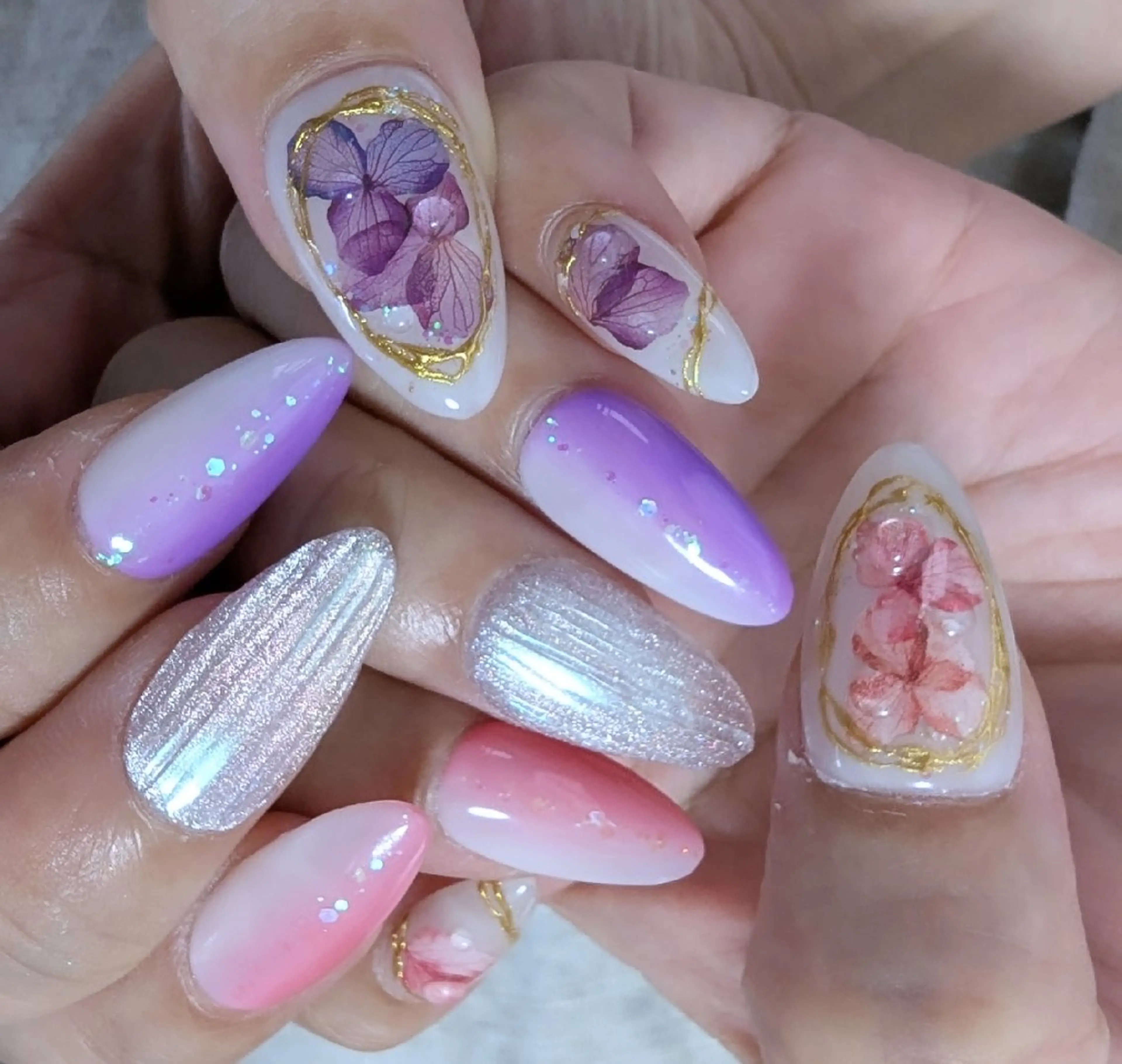 ネイル 長さ出し ハンドネイル ☆ KANON☆のネイルデザイン