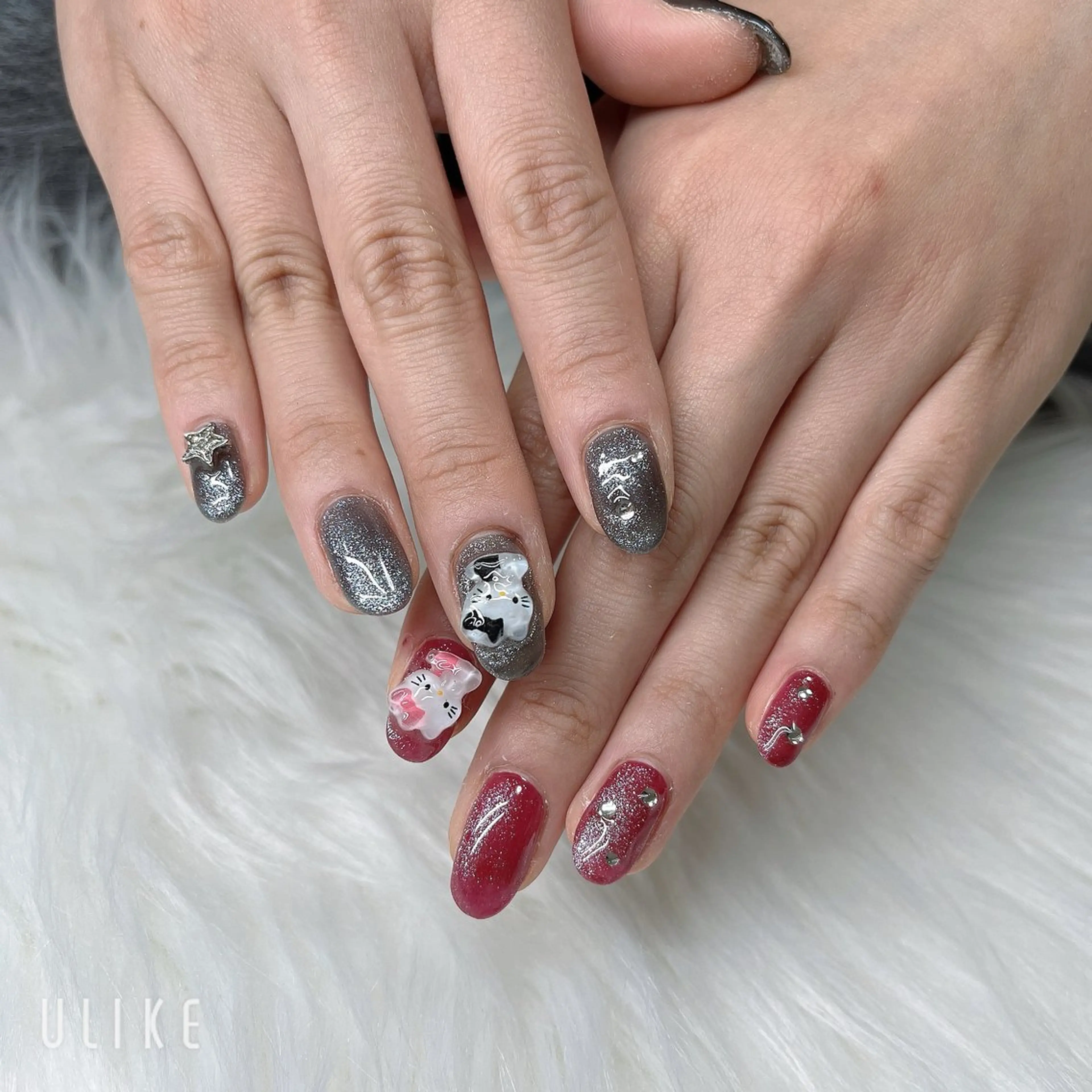 ネイル アートネイル キラキラネイル 韓国ネイル ラメ(グリッター) ロングネイル ハンドネイル 🐕‍🦺Yappy 💗A-tanのネイルデザイン