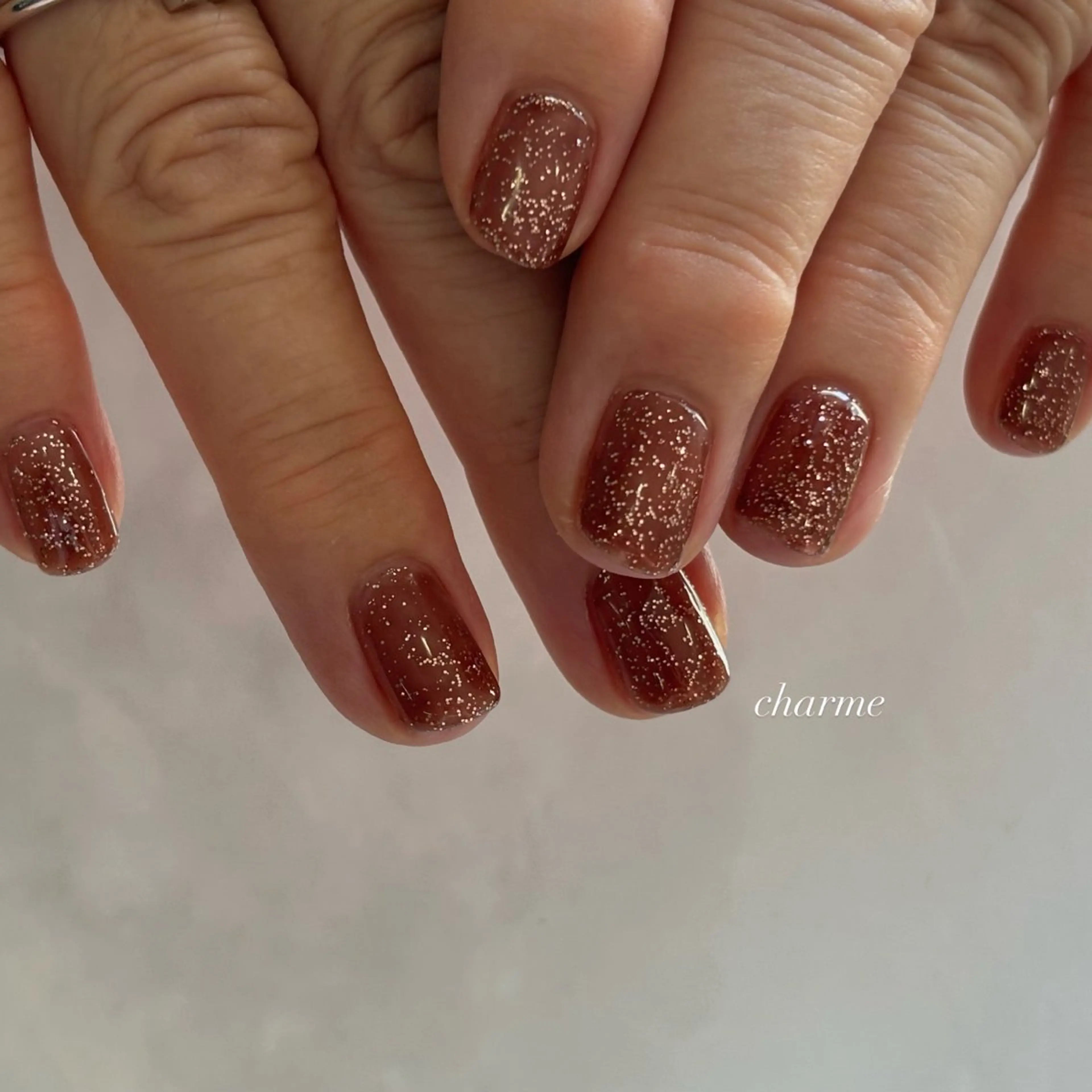 ネイル ラメ(グリッター) ワンカラーネイル ハンドネイル charme nailのネイルデザイン
