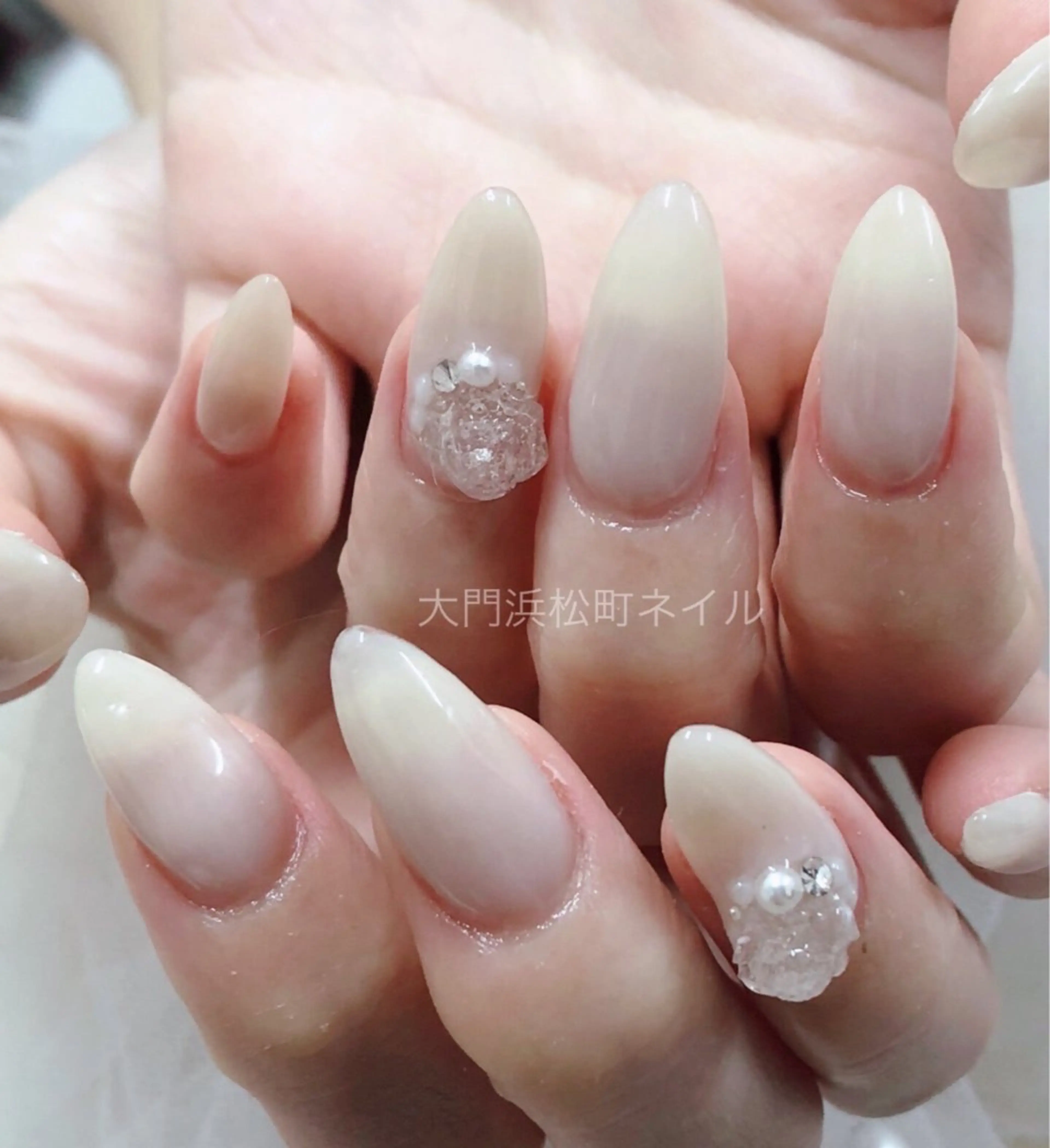ネイル フレンチネイル ガラスフレンチ マグネットネイル マグネットフレンチ ミラーネイル 大門浜松町 ネイルのネイルデザイン