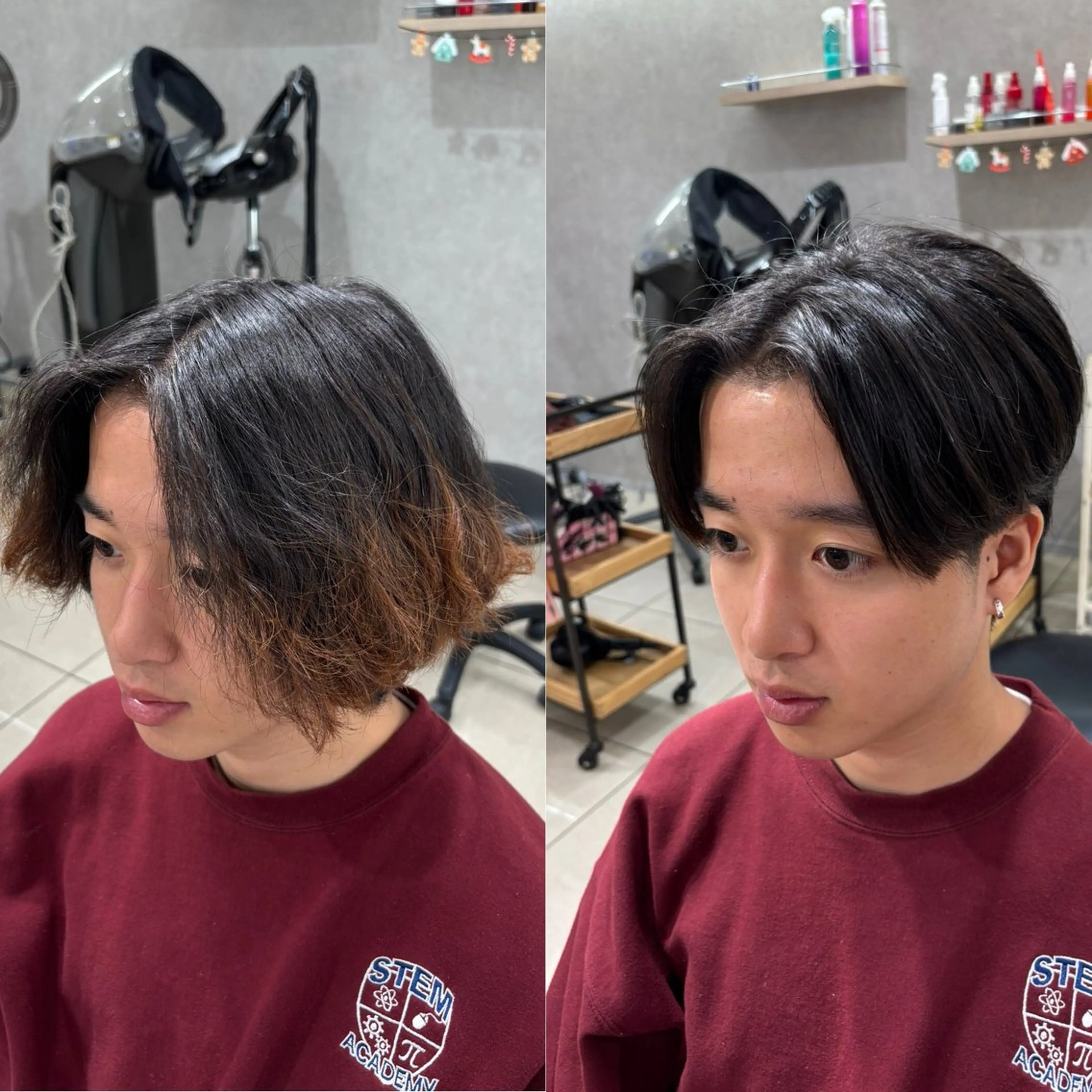 ミディアム パーマ メンズ カット 縮毛矯正 メンズ支持率エリア No.1/keitaのヘアスタイル